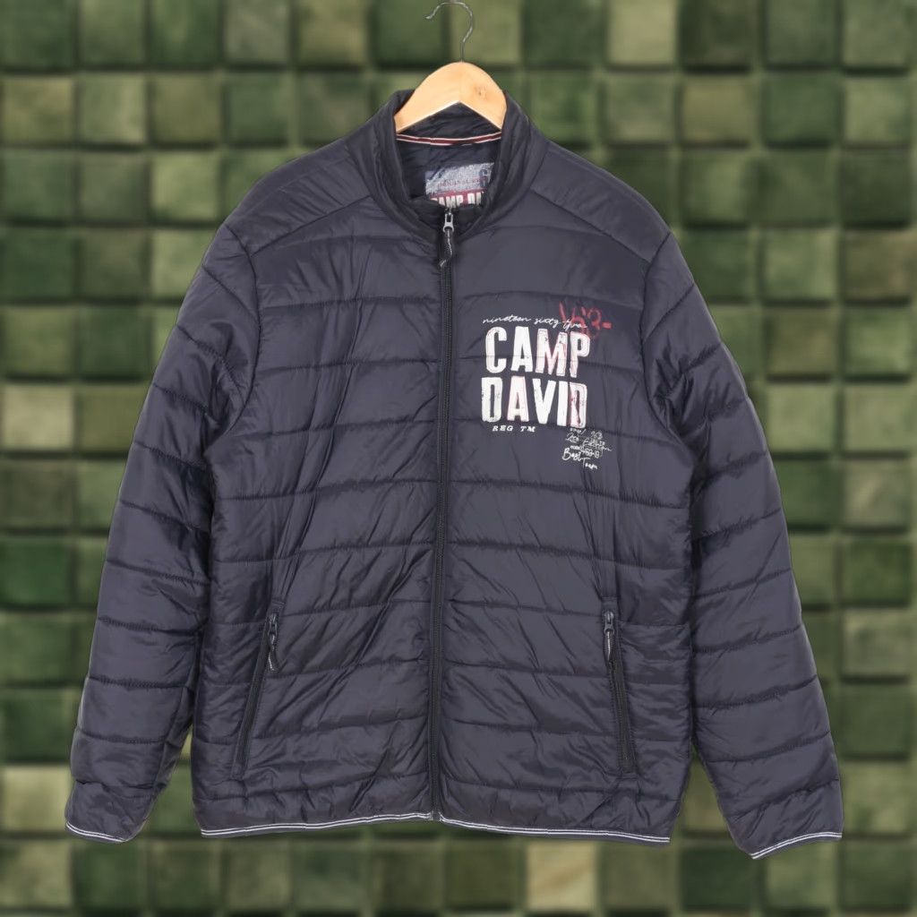 Vintage CAMP DAVID Quilted Padded Jacket Men XL MJ6034 Blue Colour Branding Logo Casual Travel Jacket Size US XL / EU 56 / 4 - 1 Thumbnail