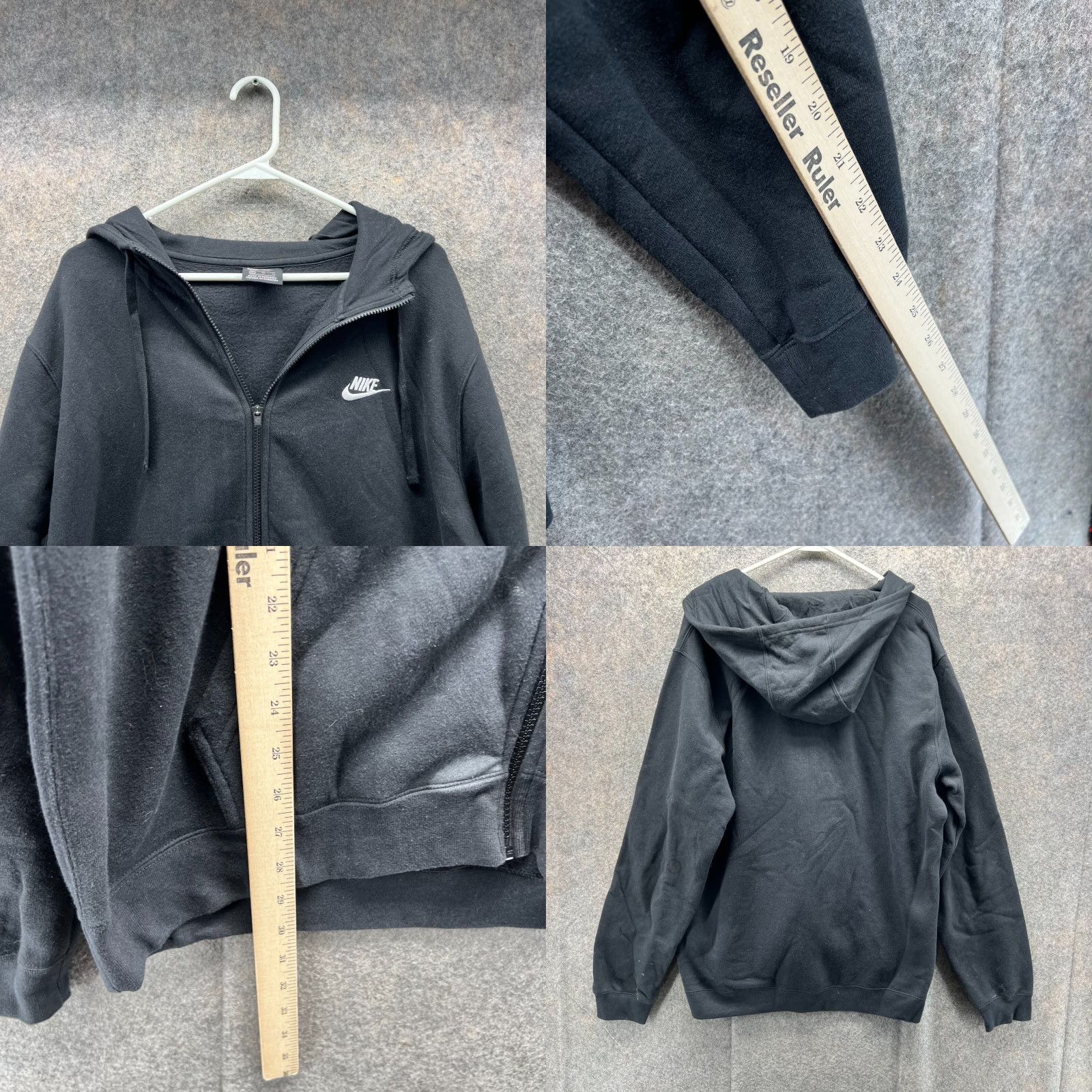 Nike Nike Hoodie Mens XL Black Full Zip Sweatshirt Sportwear Club Fleece Vintage Regular Zip Mens XL Black Nike Sportswear Hoodie Size US XL / EU 56 / 4 - 8 Thumbnail