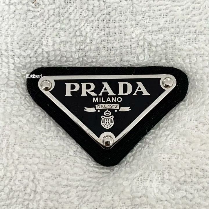 Prada Prada White Triangle Logo Cotton Towel Shorts Size US 40 / EU 56 - 5 Thumbnail