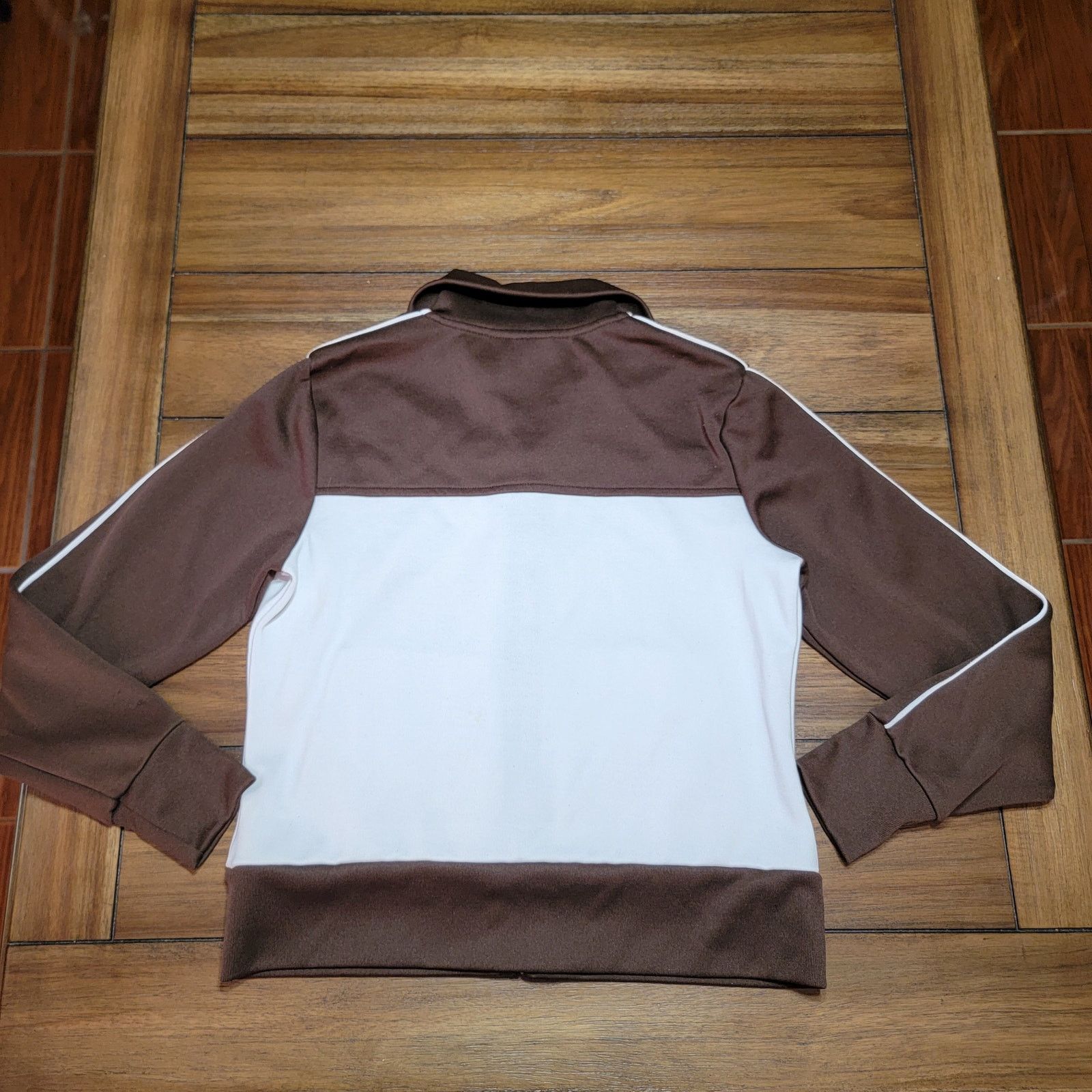 Tek Gear Tek Gear Brown & White Athletic Full Zip Jacket - Size Small Size S / US 4 / IT 40 - 3 Thumbnail