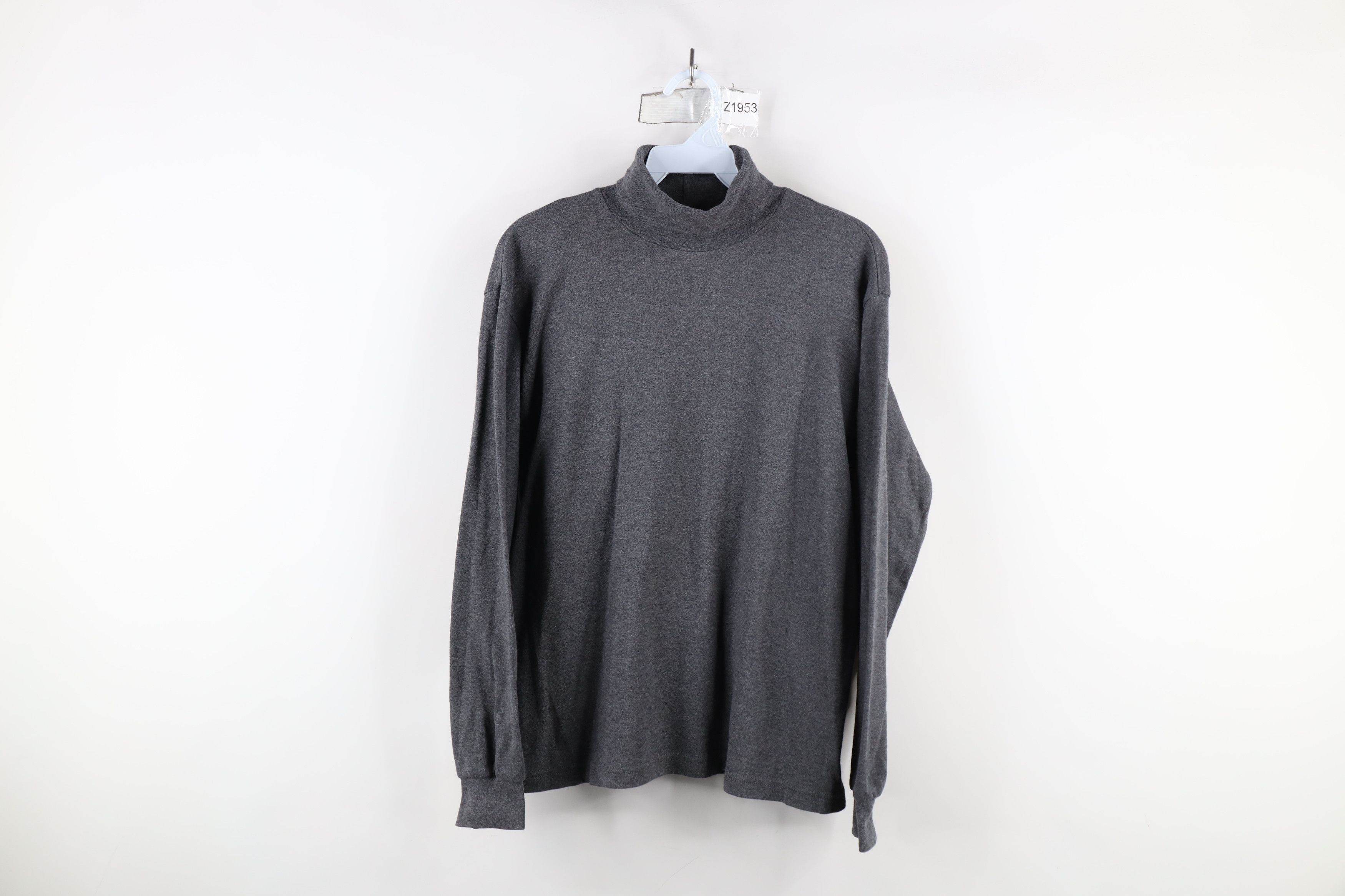Vintage × Woolrich Woolen Mills Vintage 90s Woolrich Long Sleeve Turtleneck T-Shirt Gray Size M / US 6-8 / IT 42-44 - 1 Thumbnail