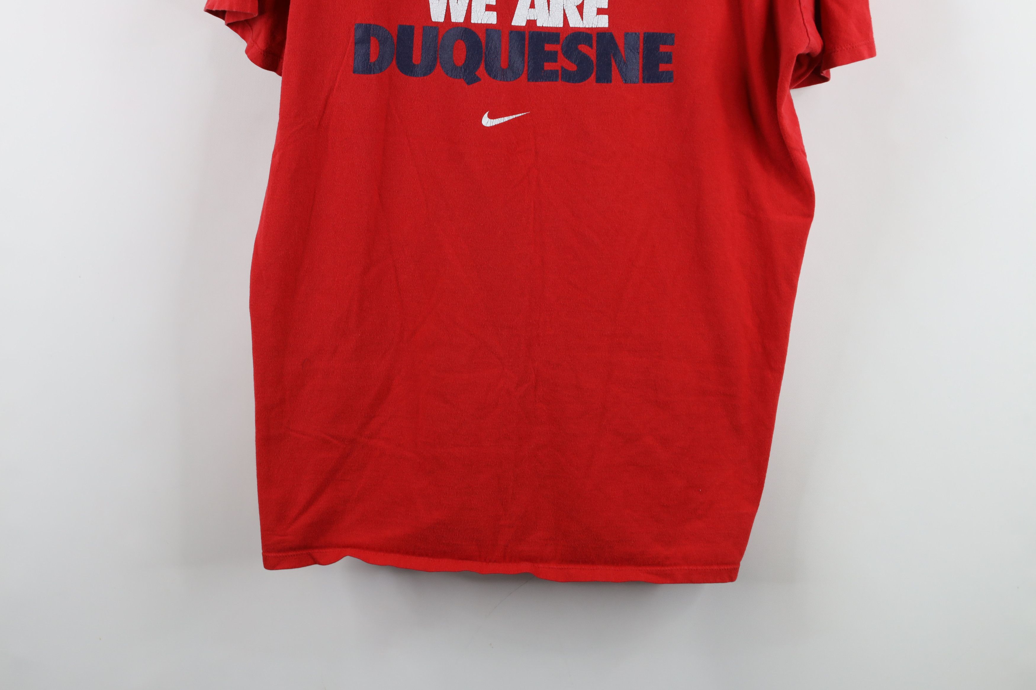 Nike × Vintage Vintage Y2K Nike Center Swoosh Duquesne University T-Shirt Size US L / EU 52-54 / 3 - 3 Thumbnail