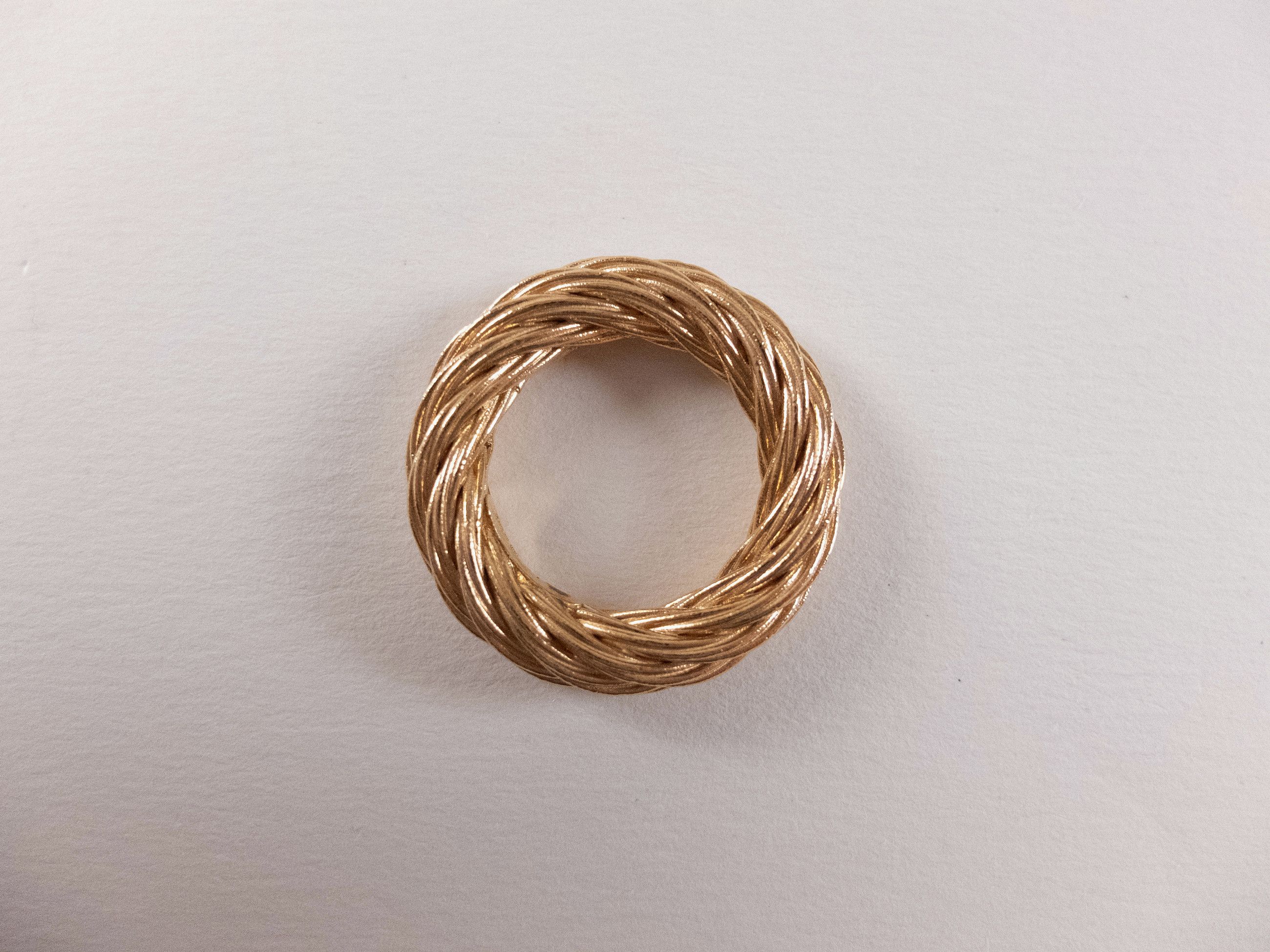 Bottega Veneta BOTTEGA VENETA Cord gold plated twisted silver ring 21 q Size ONE SIZE - 5 Thumbnail