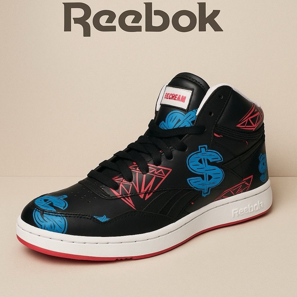 Reebok x Ice Cream BB4600 Mid “Diamonds & Dollars” Black Lea