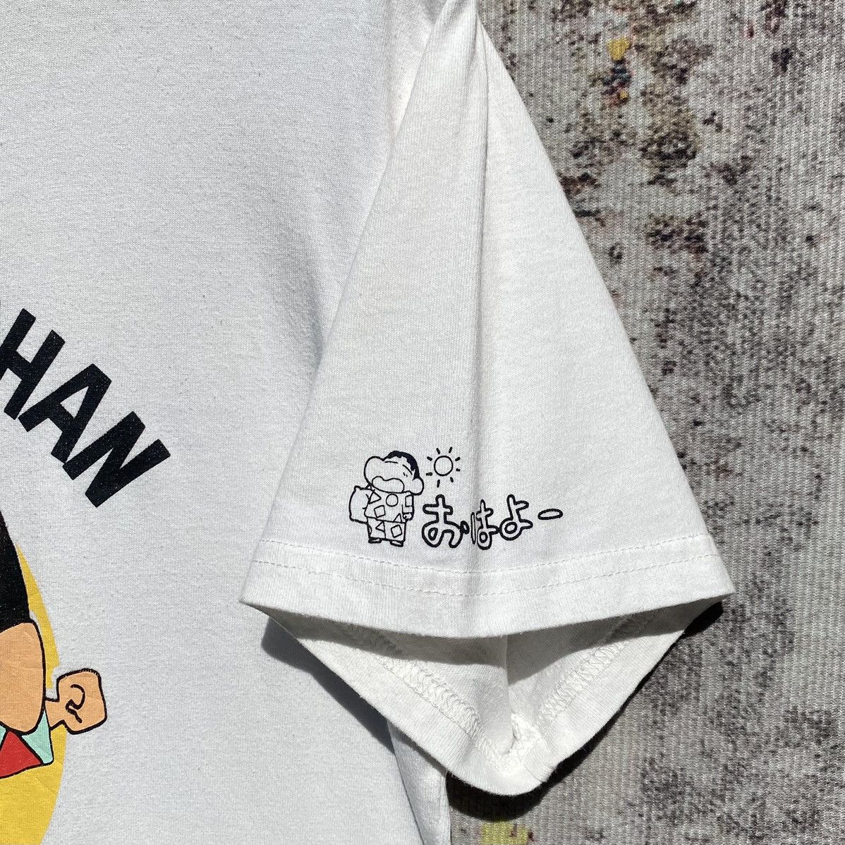 Anime Vintage Crayon Shinchan Good Morning Tee Japan Manga Series Size US S / EU 44-46 / 1 - 8 Thumbnail