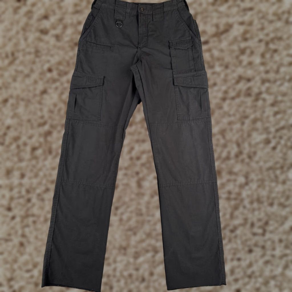 Propper VINTAGE Propper Pants Women 10 Black Cargo Rip-Stop Fabric Double Knee Poly Un-Hemmed Size 32" / US 10 / IT 46 - 1 Thumbnail