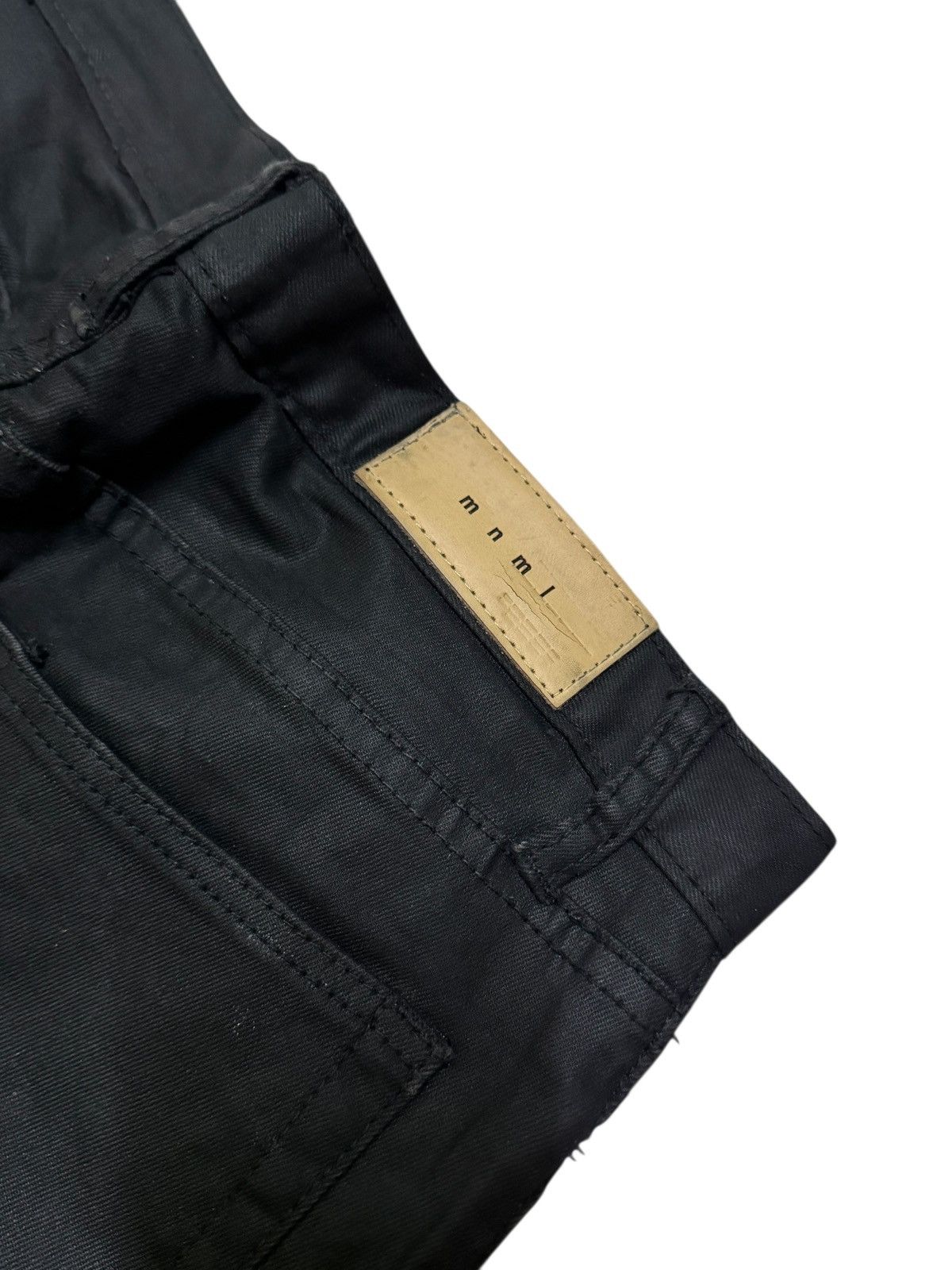 MNML MNML Coated Wax Black Jeans Slim Fit Zip Ankle Pants Size US 30 / EU 46 - 13 Thumbnail