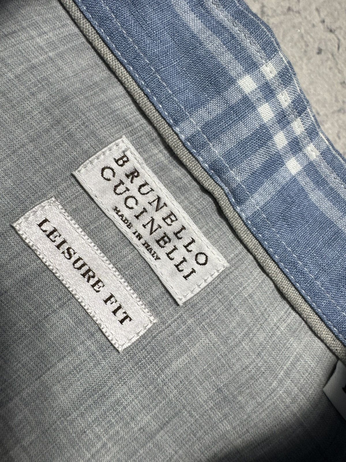 Brunello Cucinelli Brunello Cucinelli Luxury Button Up Shirt Linen Size L Check Size US L / EU 52-54 / 3 - 6 Thumbnail