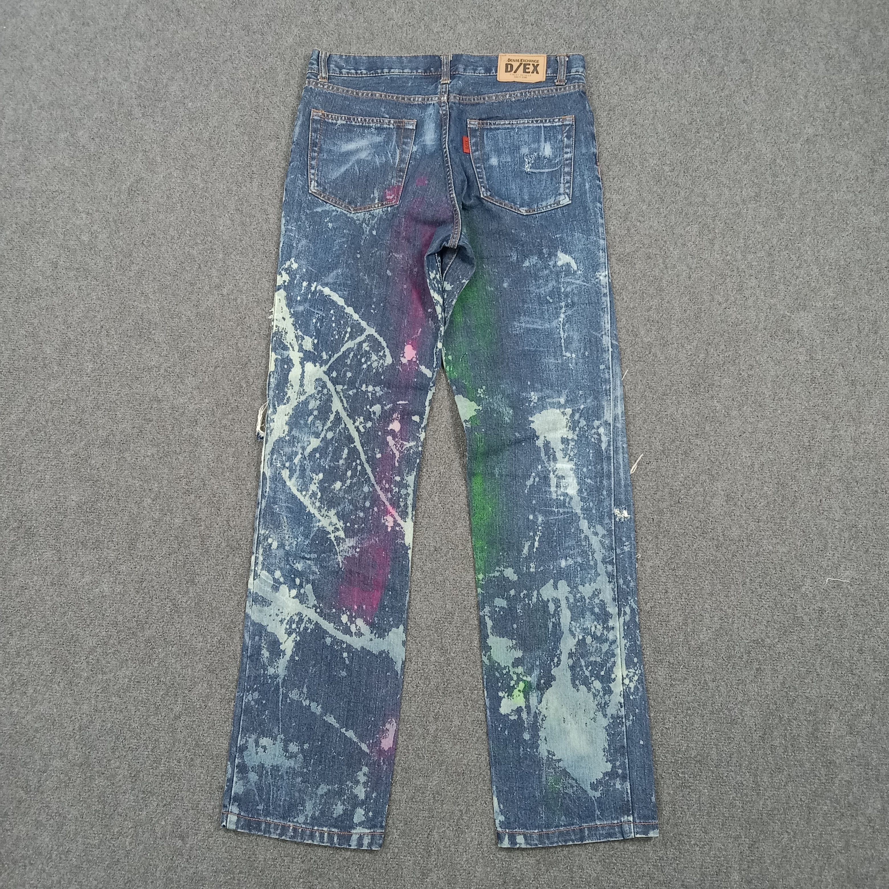 Vintage D/EX Denim Exchange Distressed Paint Jeans C272N2 Size US 33 - 5 Thumbnail