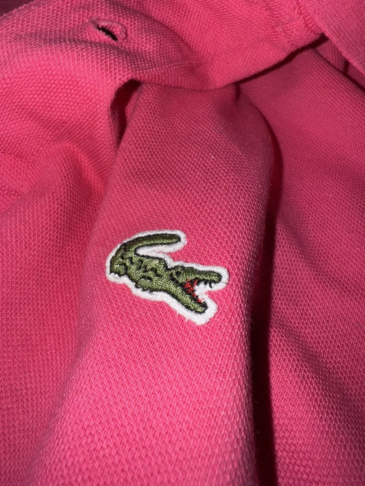 Lacoste Lacoste Pique Pink Polo Long Sleeve Size 8 Size US XL / EU 56 / 4 - 3 Thumbnail