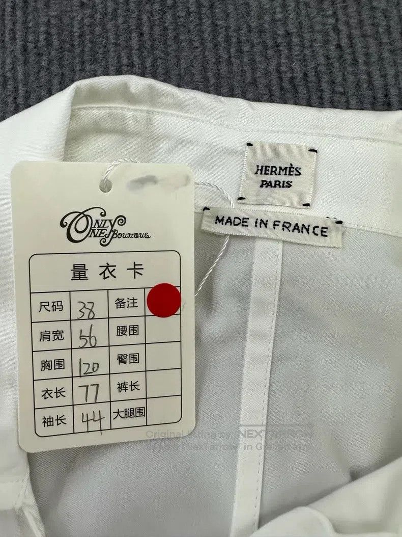 Hermes Hermes White drawstring waist-tie shirt dress Size XS / US 0-2 / IT 36-38 - 4 Thumbnail