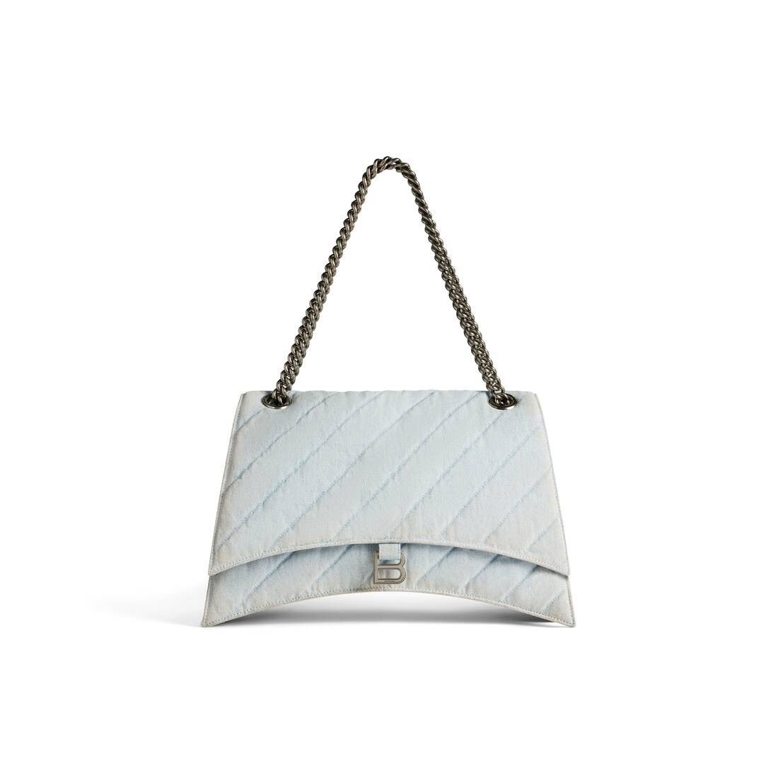 Balenciaga o1mt1gz0525 Size: OS / Crush Large Chain Bag Quilted Denim Size ONE SIZE - 5 Thumbnail