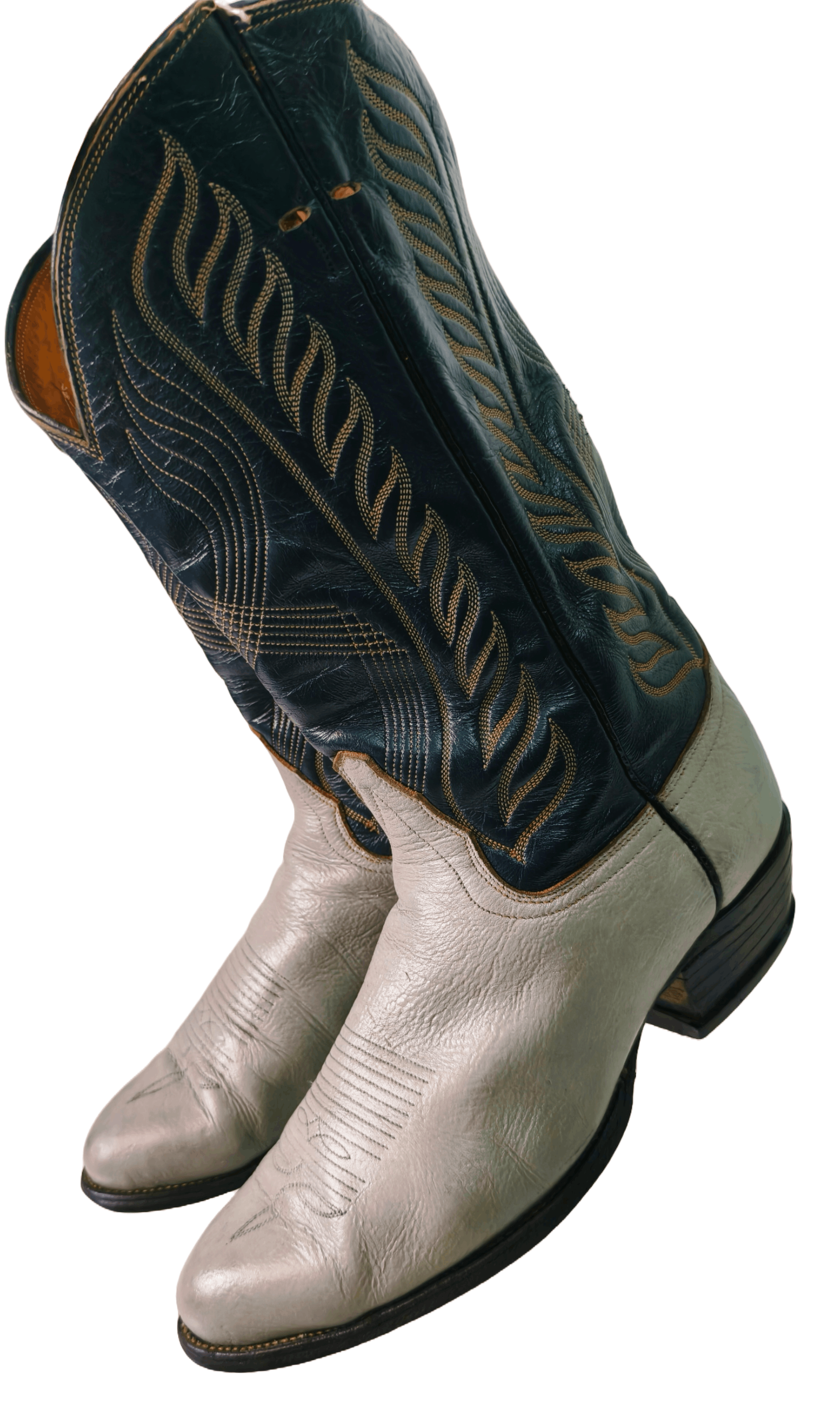 Cowboy Equipment Tony Lama Cowboy Boots Grey/Dark Blue Mens US10EE Style 8056 Size US 10 / EU 43 - 10 Thumbnail