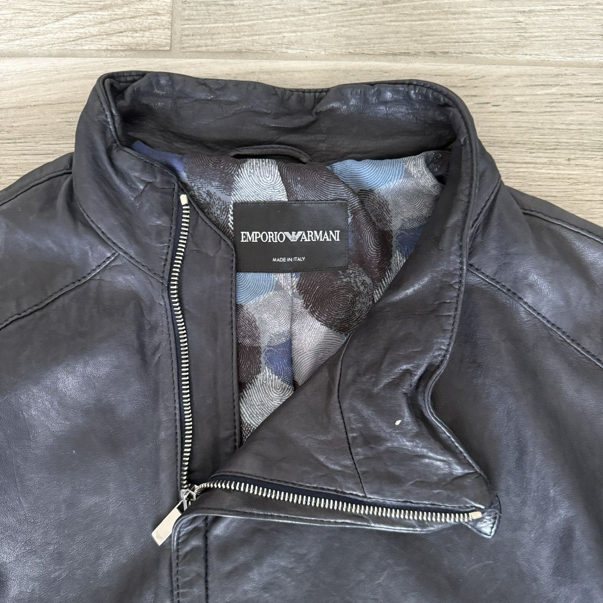 Emporio Armani Emporio Armani Nappa Lambskin Biker Jacket Size US M / EU 48-50 / 2 - 2 Thumbnail