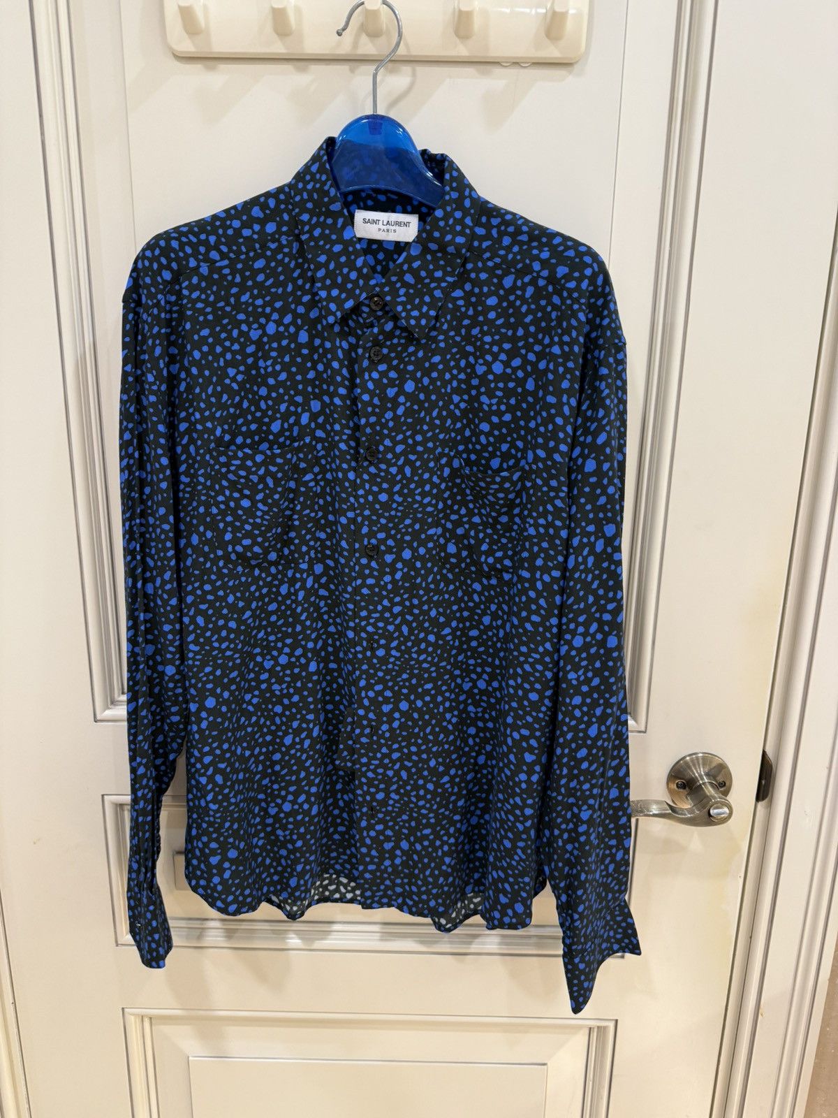 Saint Laurent Paris Black and blue leopard print collar size40 Size US M / EU 48-50 / 2 - 3 Thumbnail
