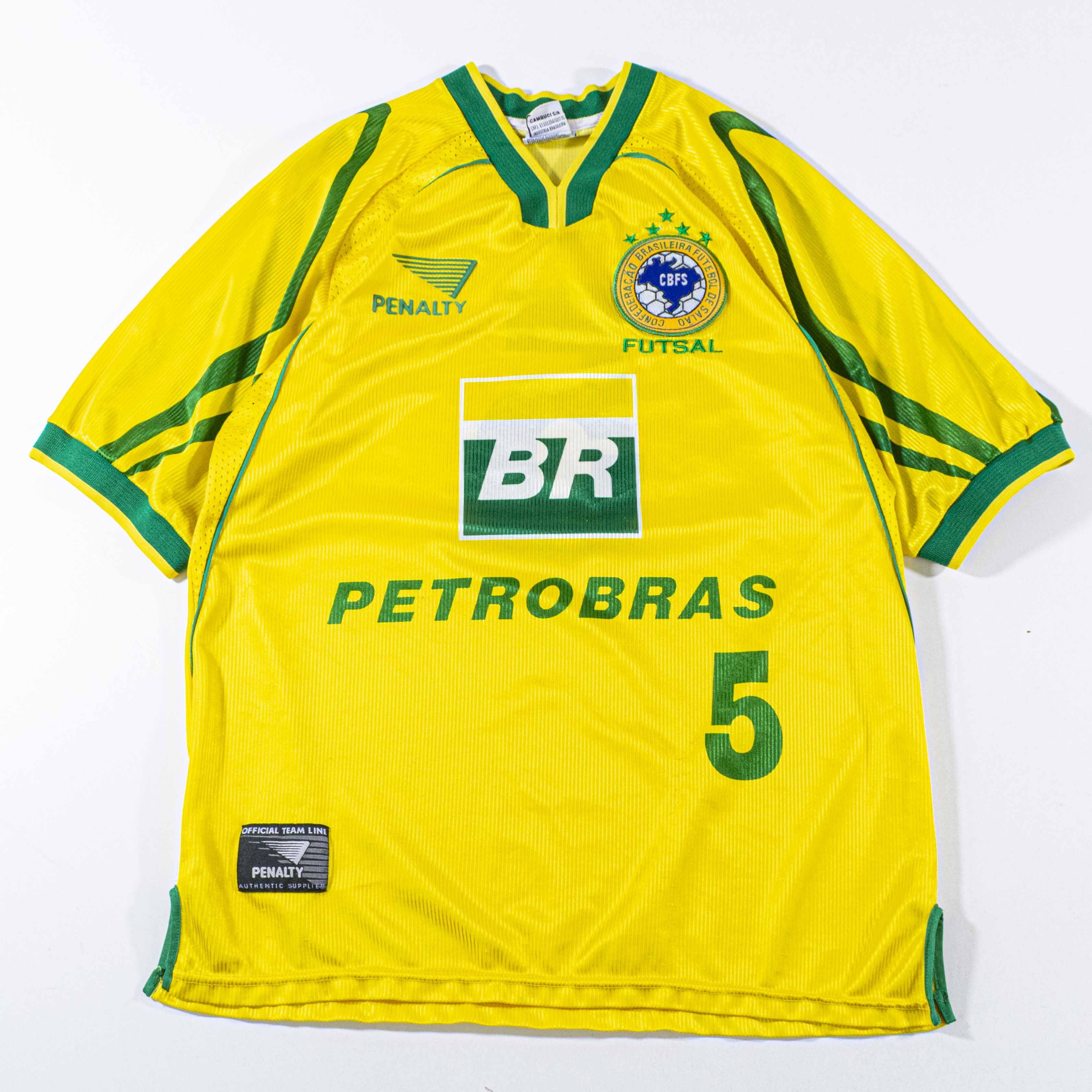 Penalty Vintage 2000 Brazil Futsal Jersey Penalty CBFS Soccer Rare Size US L / EU 52-54 / 3 - 1 Thumbnail