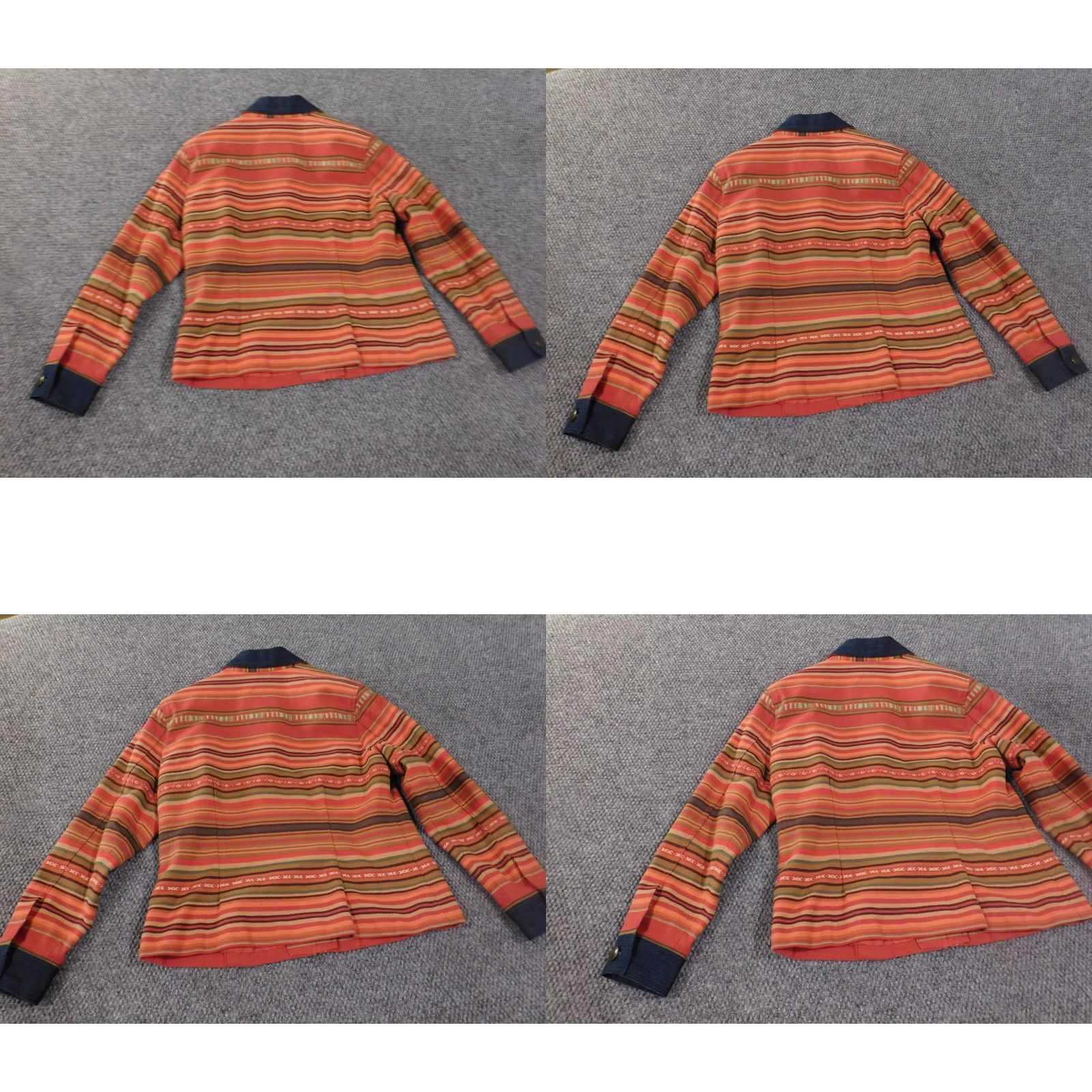 Coldwater Creek coldwater creek Jacket Women PM Red Striped Lined Button Mid-Length Regular Cotton Canvas Fall Spring Vintage: No gras Size M / US 6-8 / IT 42-44 - 8 Thumbnail