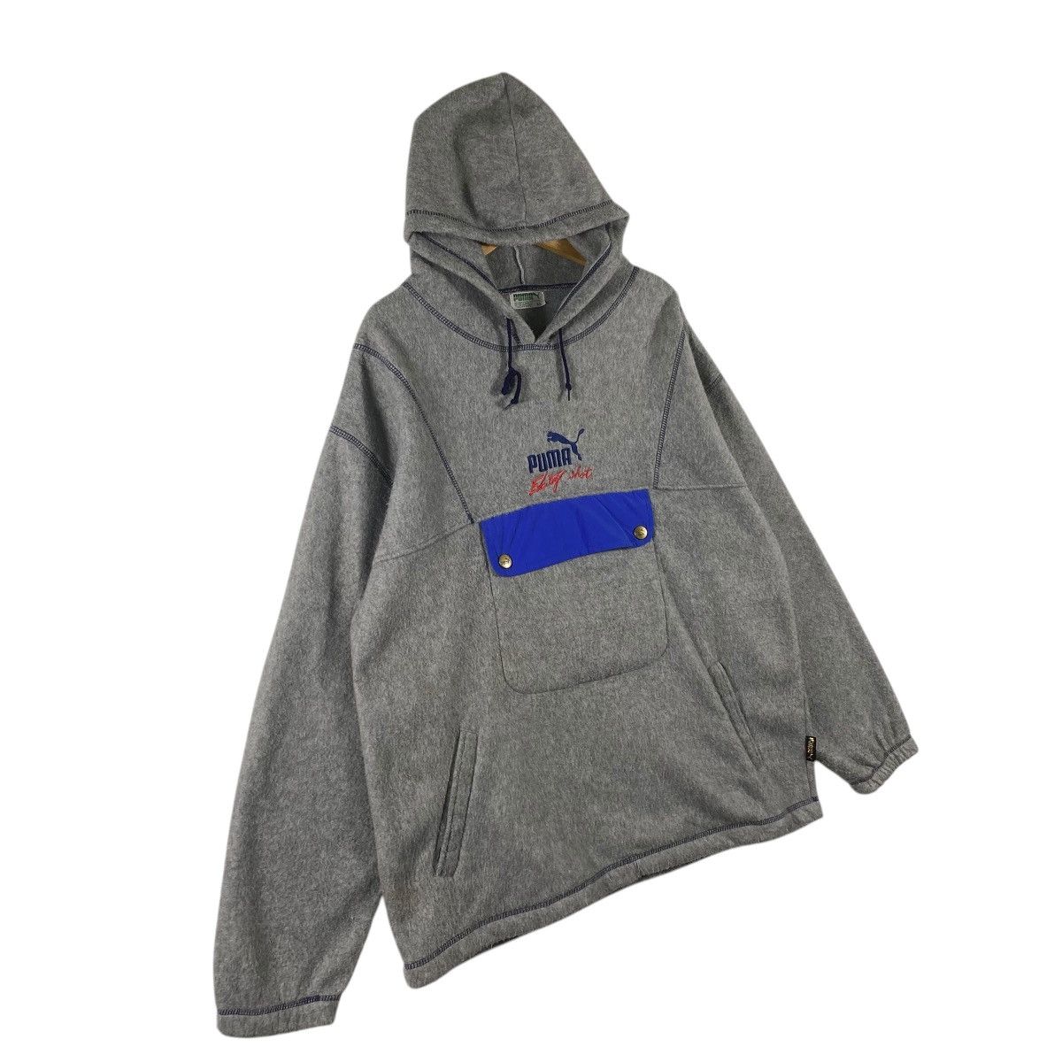 Puma × Vintage Vintage Puma Anorak Fleece Hoodie L Size Grey Colour Size US L / EU 52-54 / 3 - 3 Thumbnail