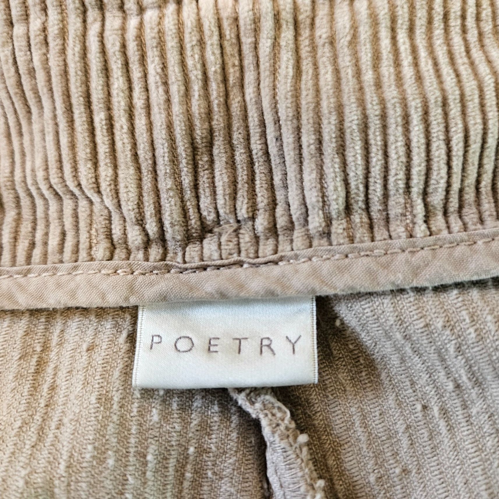 Vintage Poetry Womens Wide Leg Corduroy Pants Cropped Sz 18 Tan Cotton High Rise Size 40" / US 18 - 7 Thumbnail
