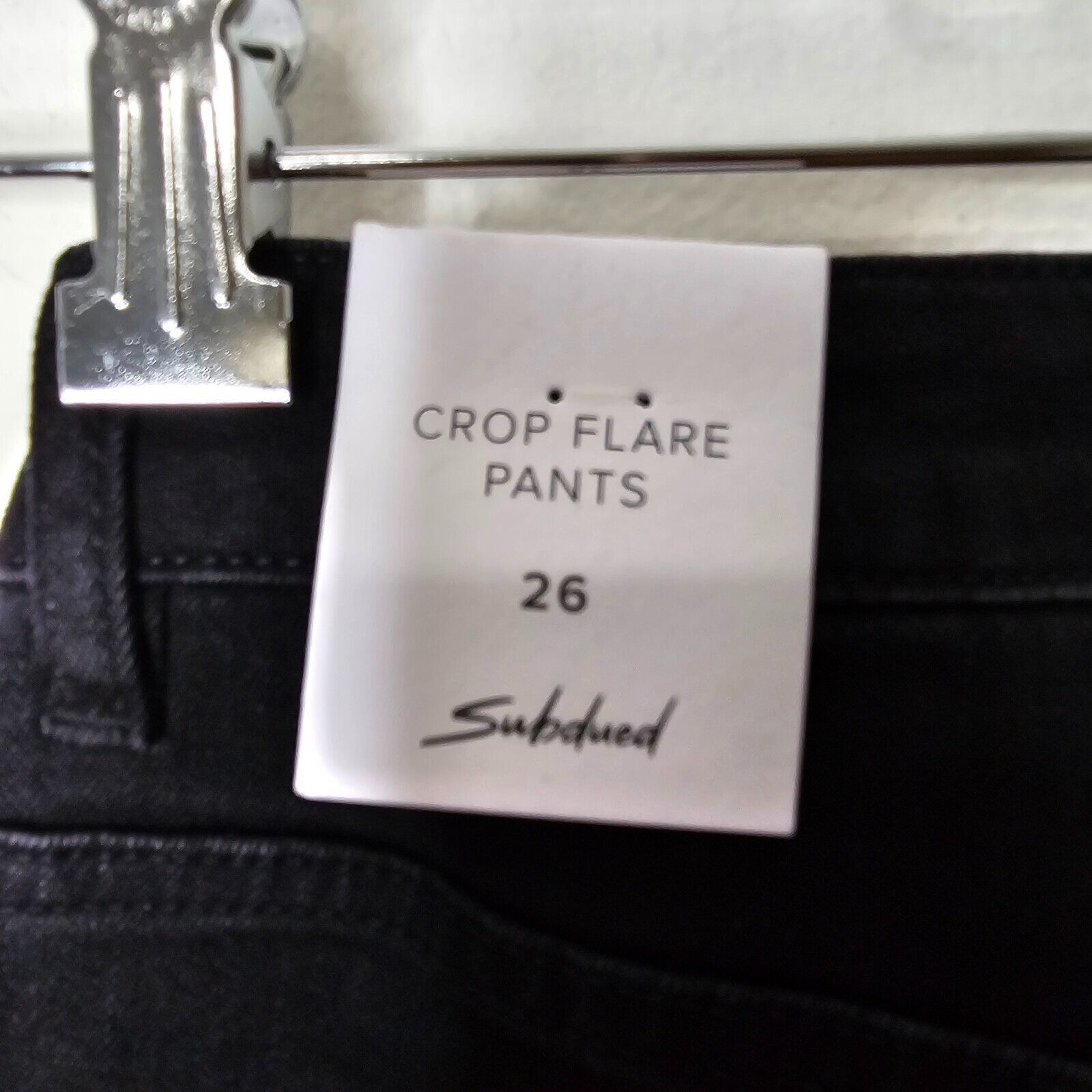 Other Subdued Black Crop Flare Button Fly Raw Hem White Flame 26 Size 26" / US 2 / IT 38 - 6 Thumbnail
