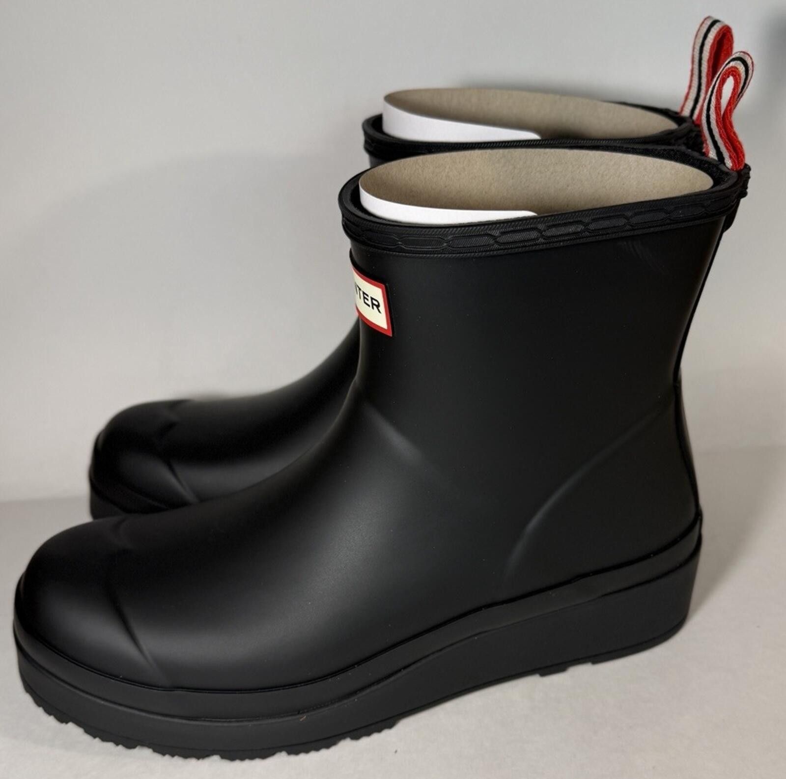 Hunter HUNTER Play Short Rain Ankle Boots Black Rubber Waterproof Size US 10 / IT 40 - 3 Thumbnail