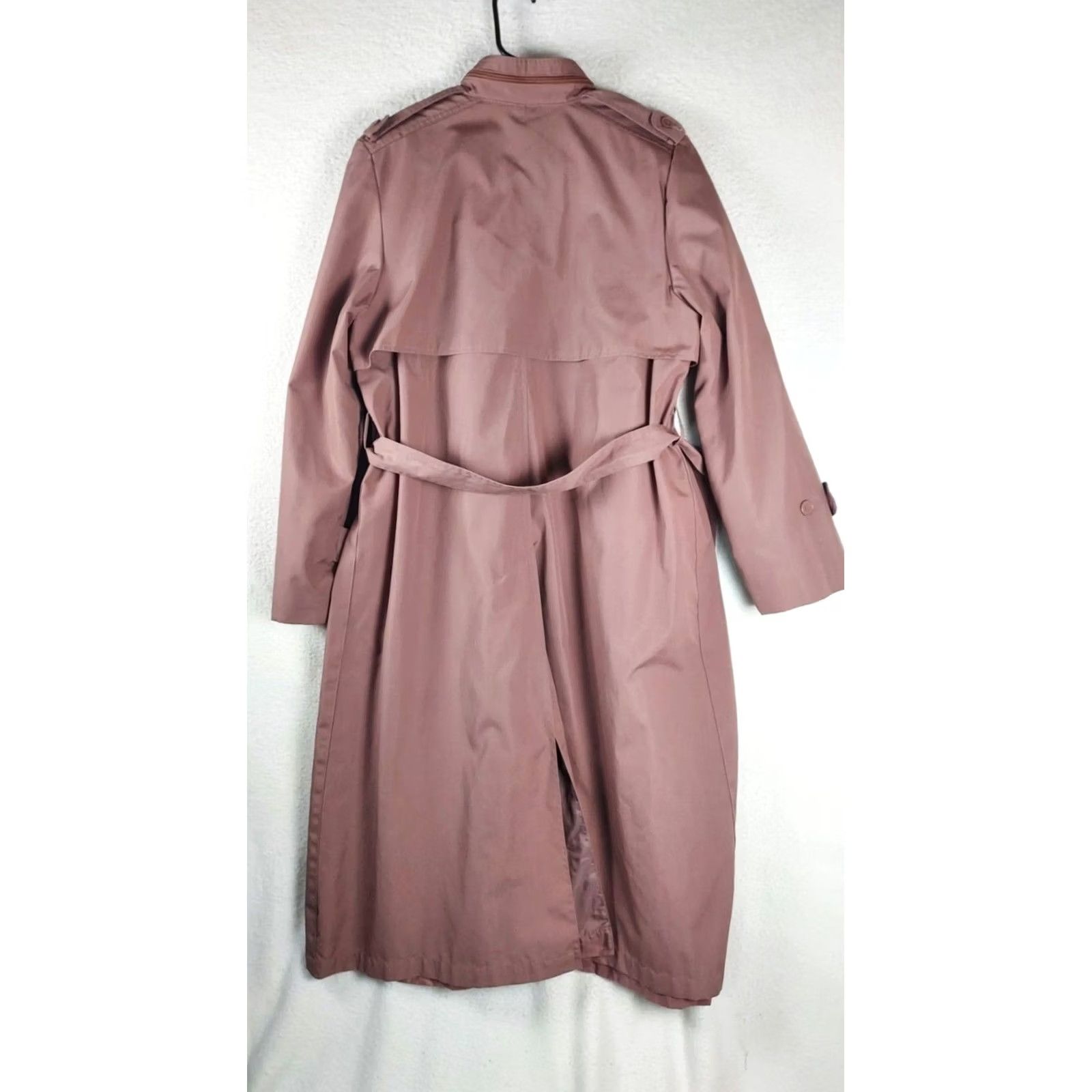 Vintage VINTAGE AM Creations Womens Trench Coat 15/16 Mauve Belted Long Polyester Korea Coat Womens Size XXL / US 16-18 / IT 52-54 - 2 Thumbnail