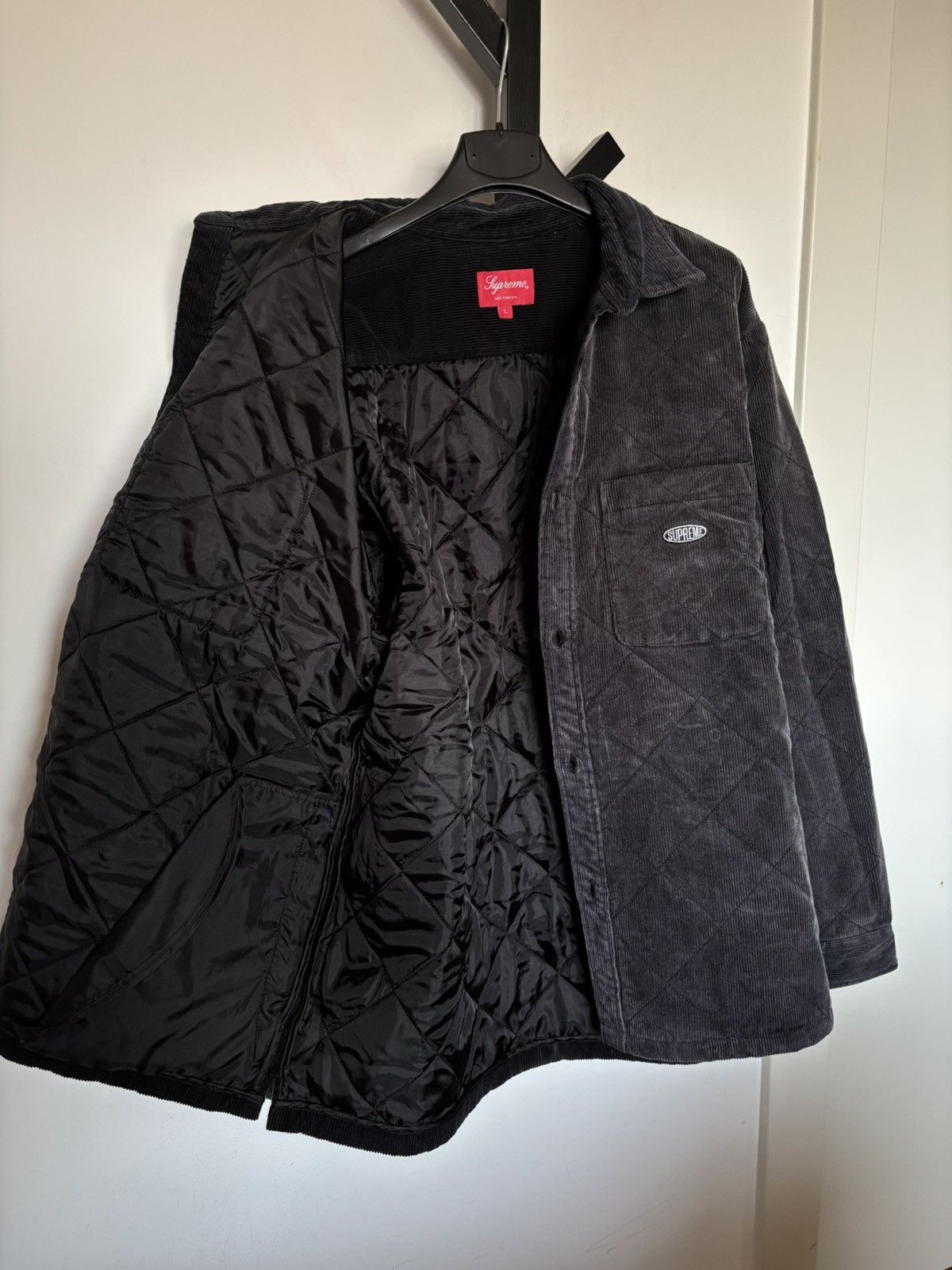Supreme Supreme Quilted Corduroy Shirt FW22 Grey Size L Size US L / EU 52-54 / 3 - 3 Thumbnail