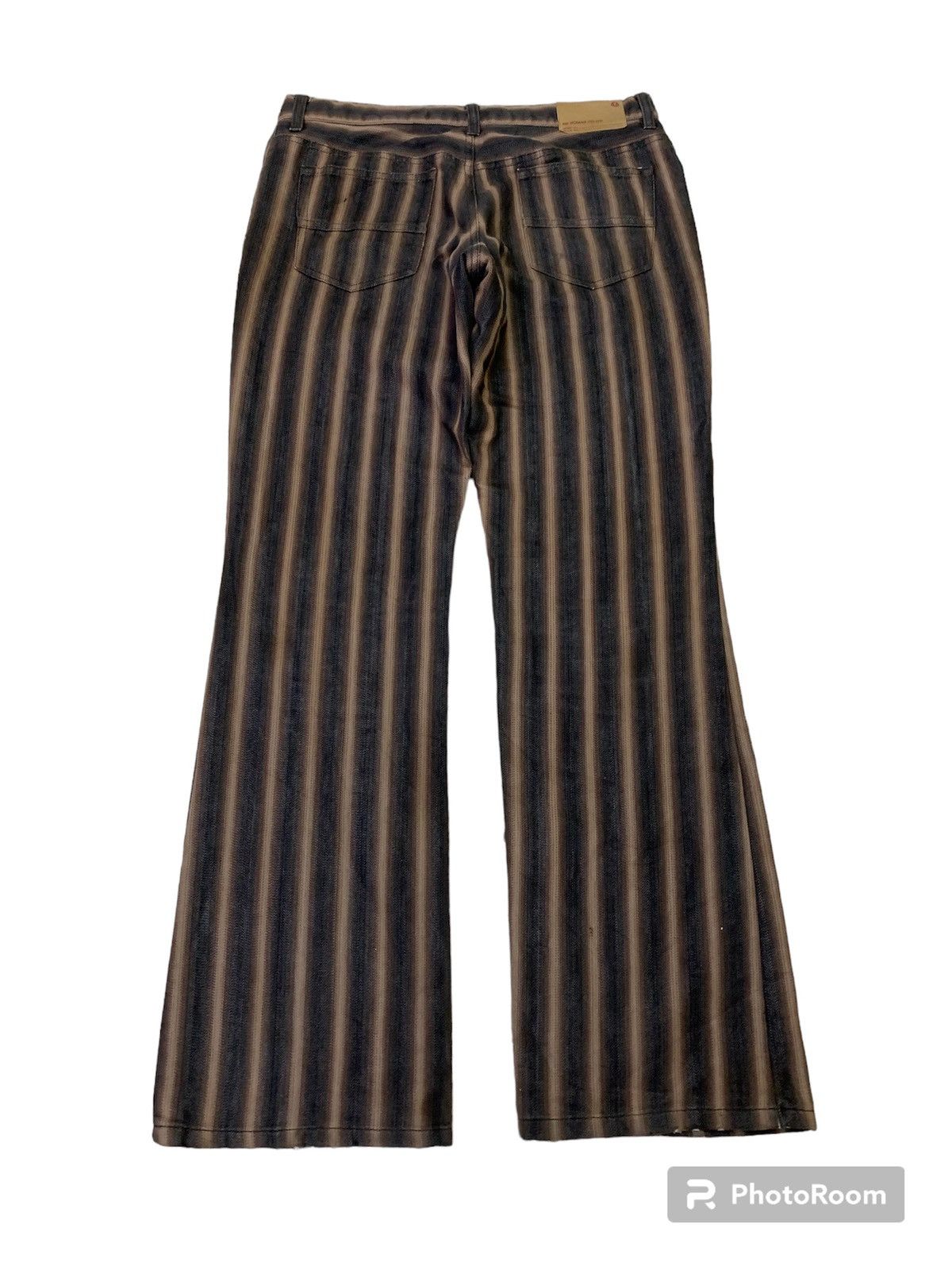 Michel Klein 💥Vintage Flare Japanese General Works MkHomme Stripe Pant Size US 30 / EU 46 - 1 Thumbnail