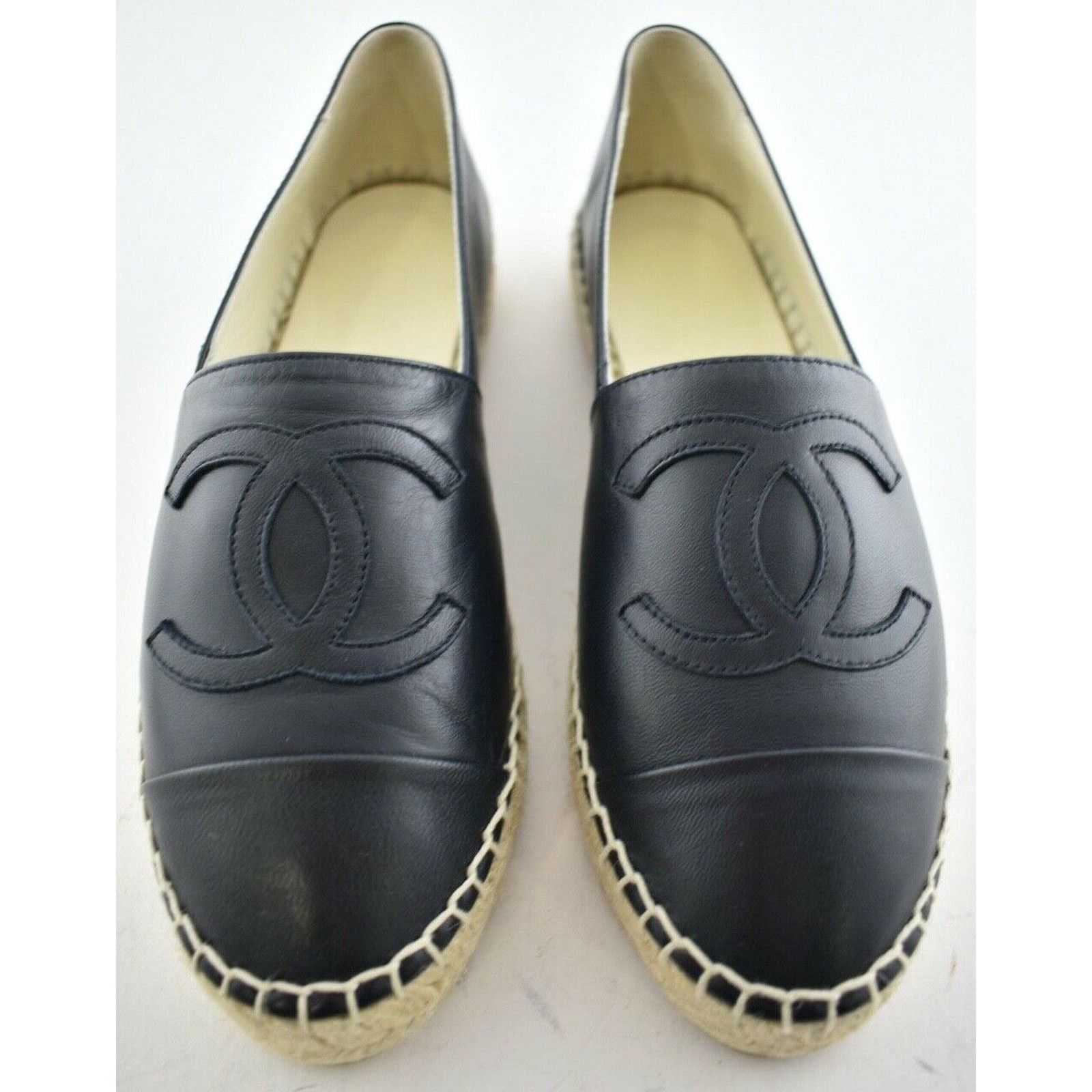 Chanel 18A Lambskin Leather CC Logo Espadrille Ballet Flat 35 Size US 5 / IT 35 - 1 Thumbnail
