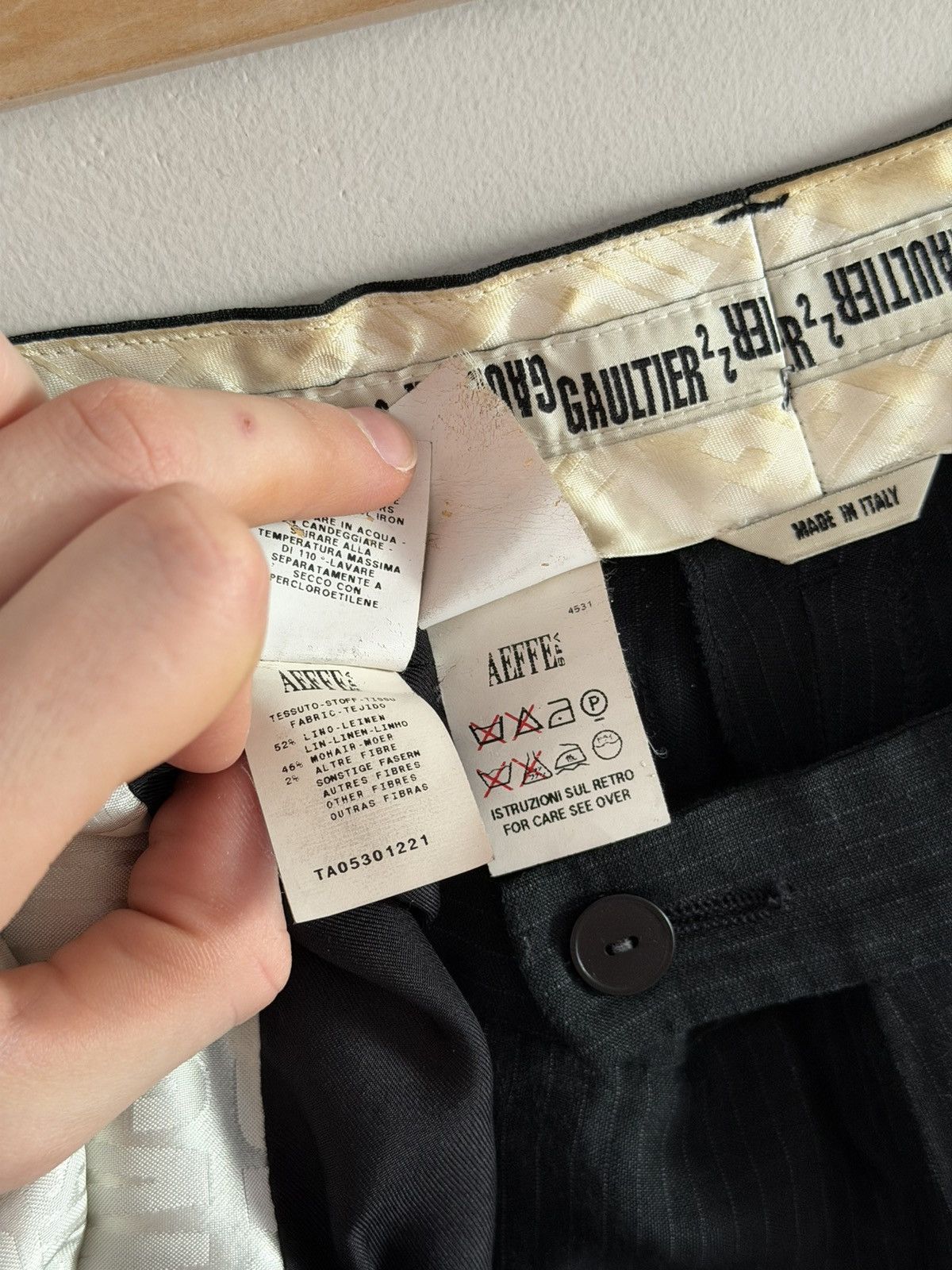 Jean Paul Gaultier Jean Paul Gaultier Pinstripe Suit Set Blazer Pants Size 48R - 10 Thumbnail