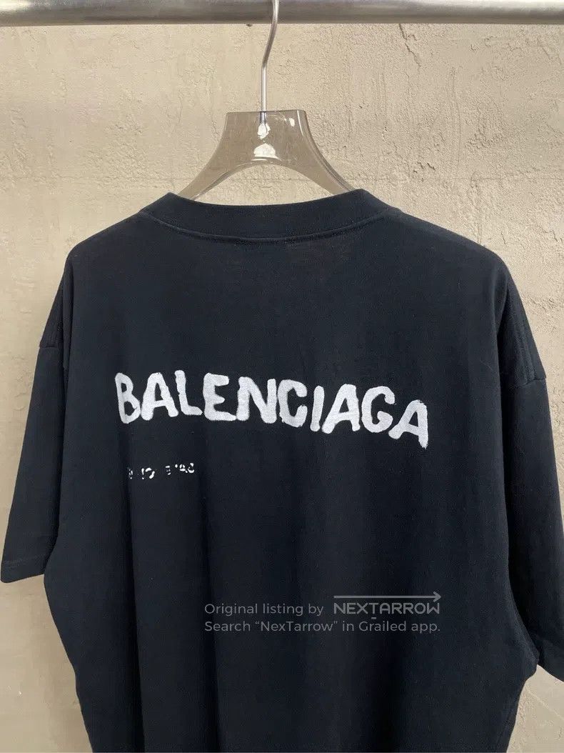 Balenciaga Balenciaga Black Ink Washed Large Logo Short Sleeve T-Shir Size US XS / EU 42 / 0 - 2 Thumbnail