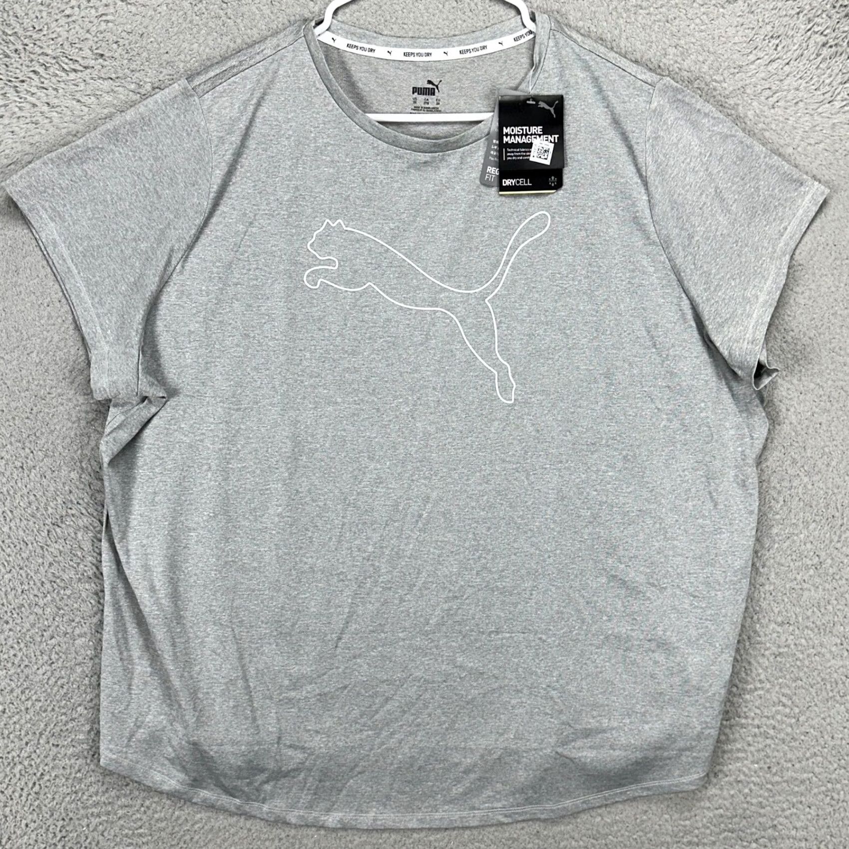 Puma Puma Womens 3X Gray Graphic Logo Short Sleeve Crewneck T-Shirt NEW Size XXL / US 16-18 / IT 52-54 - 2 Thumbnail