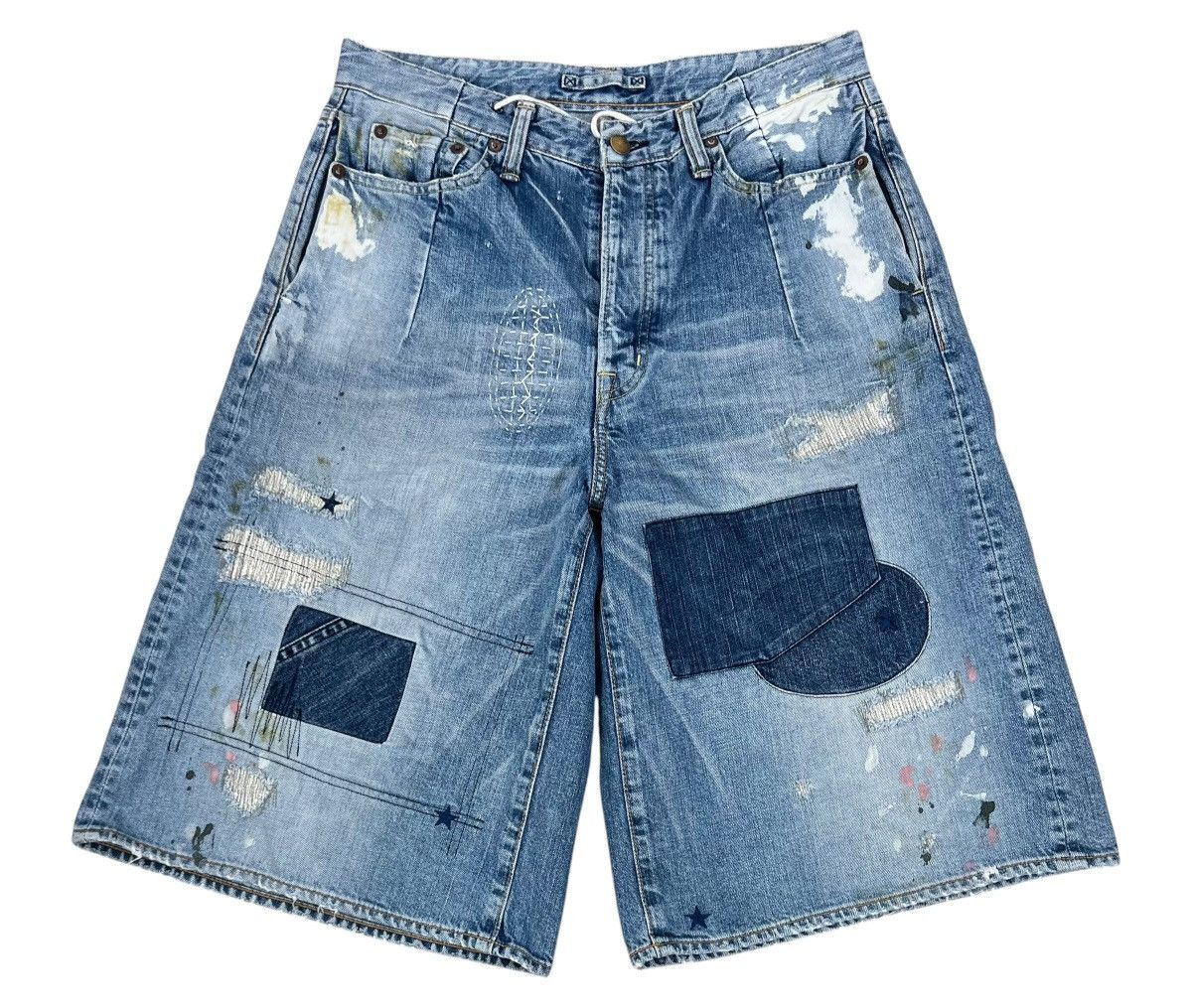 Maison MIHARA YASUHIRO Vintage Miharayasuhiro Patchwork Denim Shorts Size US 32 / EU 48 - 1 Thumbnail