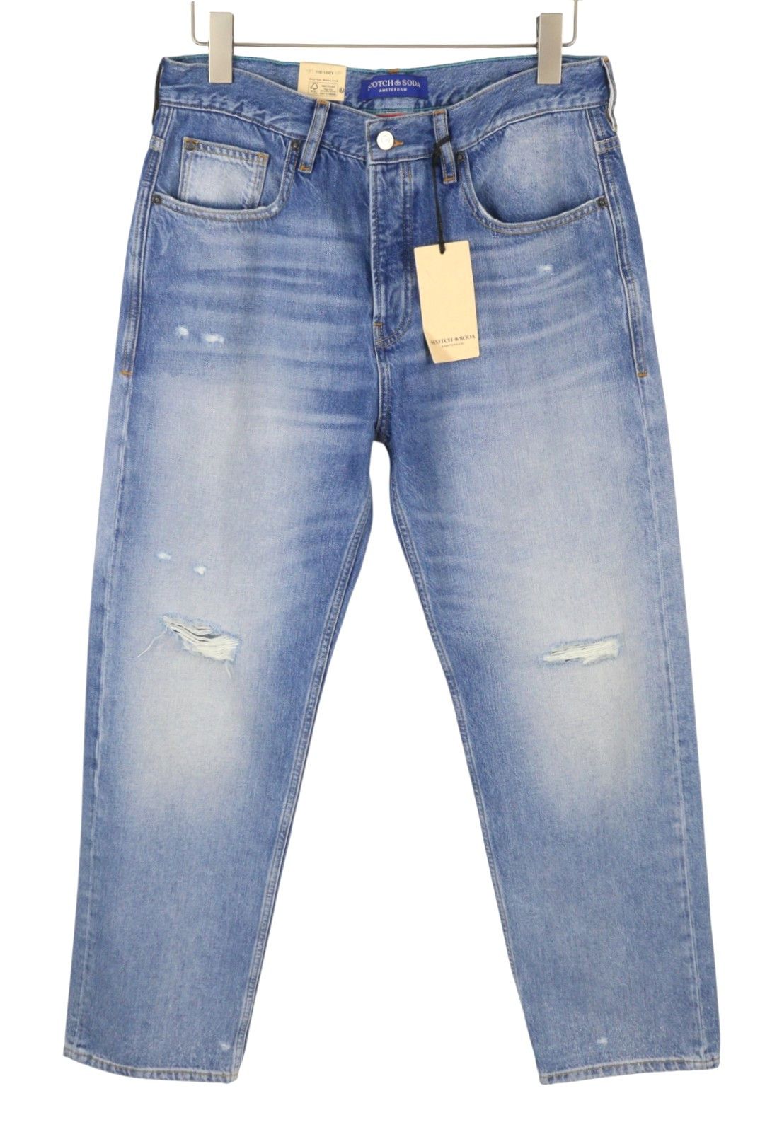 Scotch & Soda THE VERT W32/L32 Blue Distress Straight Jeans 88597 Size US 32 / EU 48 - 1 Thumbnail