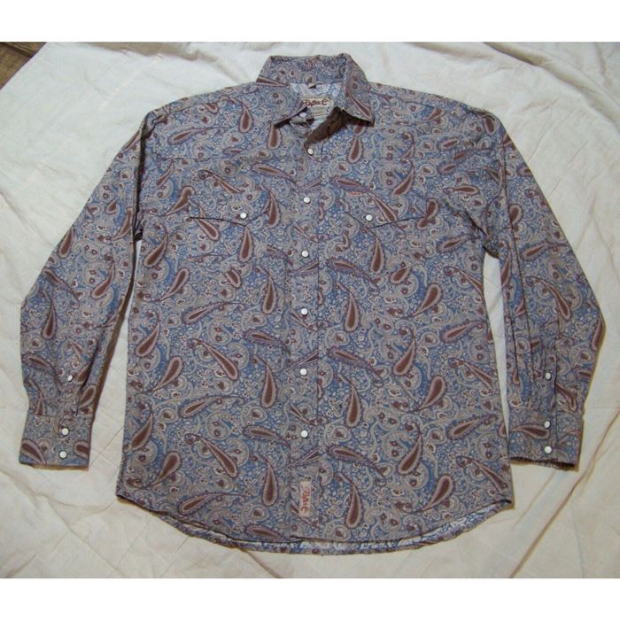 Vintage Men's rafter C Western Shirt with Pearl Snaps - L - Cowboy ...