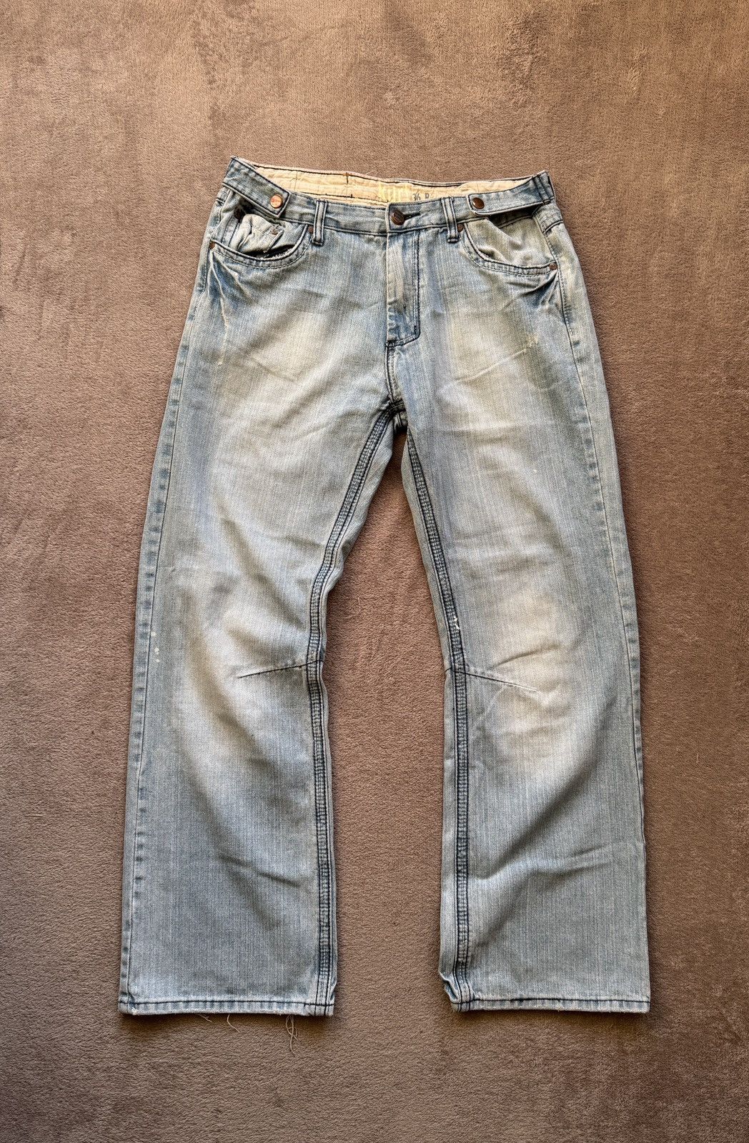Japanese Brand Baggy Crazy Jeans Y2K Washed Denim LGB ifsixwasnine diesel Size US 32 / EU 48 - 2 Thumbnail