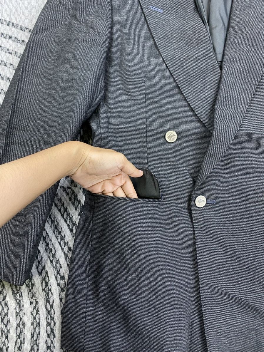 Burberry Vintage Burberrys Wool & Mohair Grey Blazer Jacket Size US M / EU 48-50 / 2 - 7 Thumbnail
