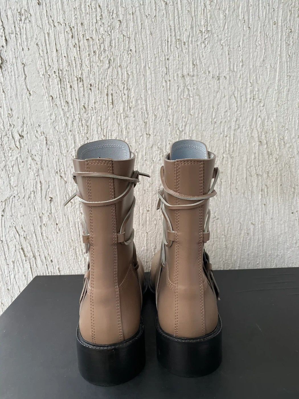 Dirk Bikkembergs leather laces buckle boots Size US 12 / EU 45 - 6 Thumbnail