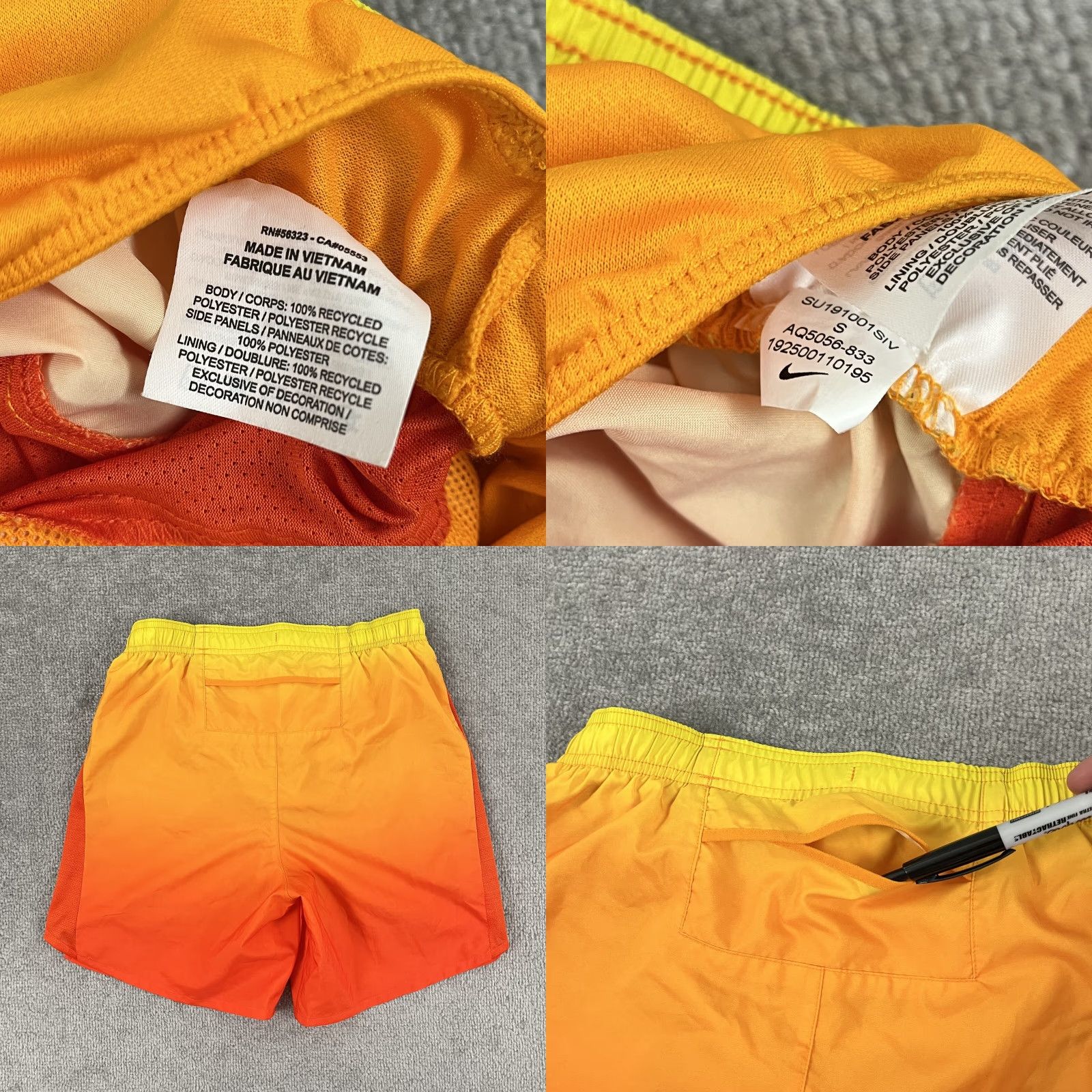Nike Nike Challenger Shorts Men Small 6.5" Lined Orange Running Training Activewear Size US 29 - 8 Thumbnail