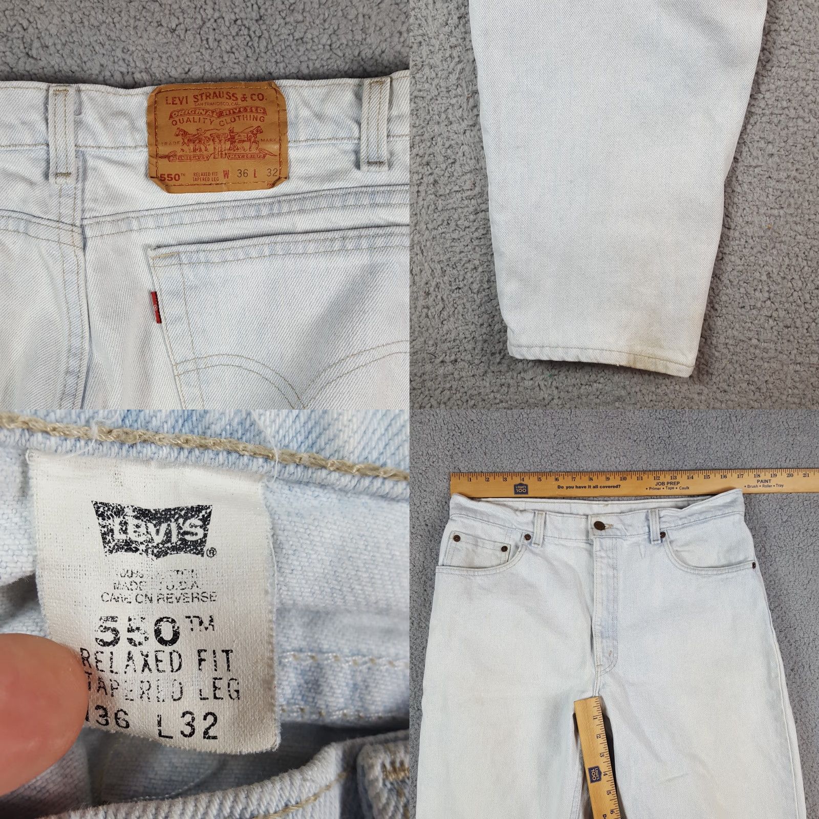 Levi's VINTAGE Levi's 550 Tapered Jeans Men 36x32 Light Washed Blue Y2K 90s Grunge Rock Size US 36 / EU 52 - 8 Thumbnail