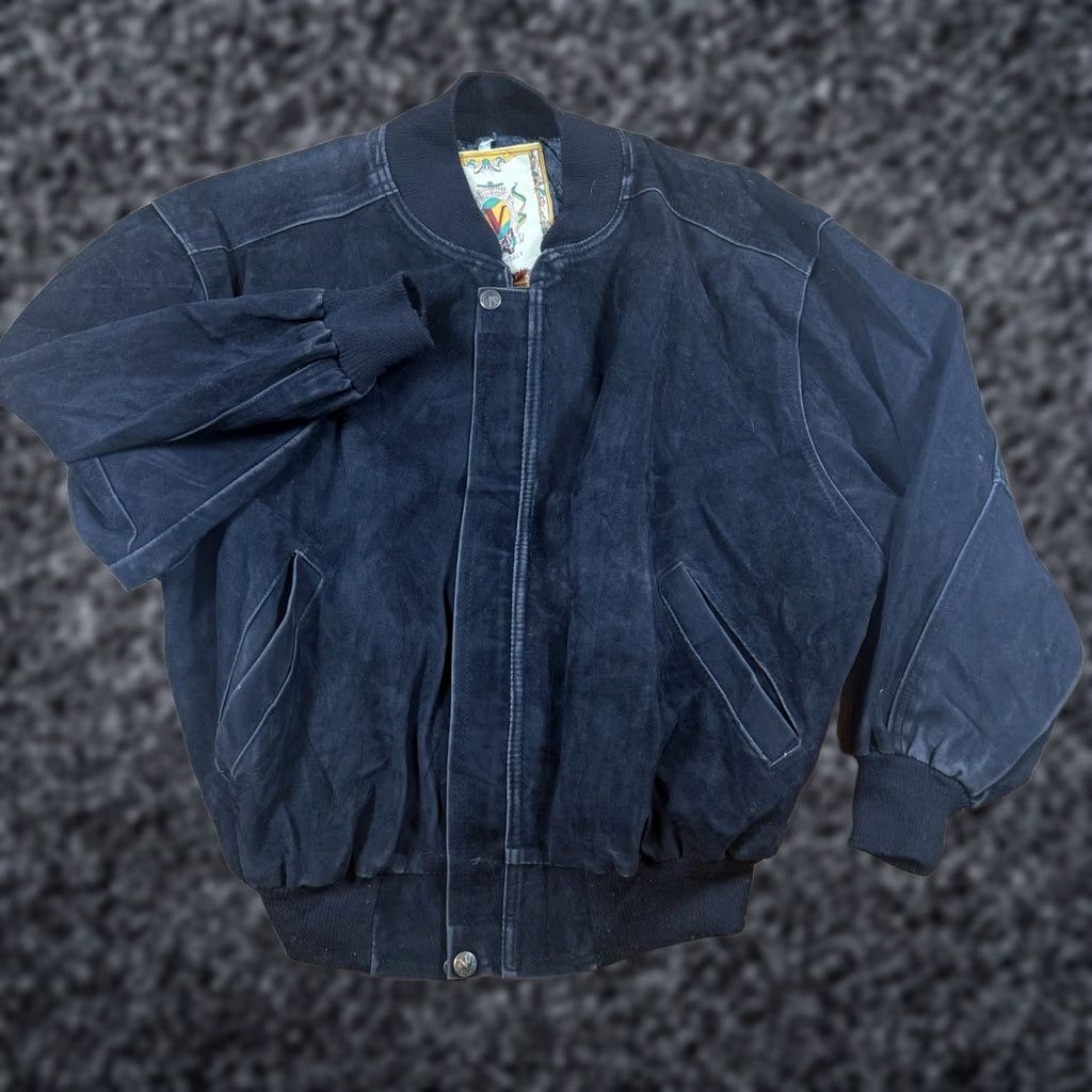 Vintage VINTAGE Alta Moda Brown Suede Bomber Jacket Mens Large Italian Made Western 80s Mens Black Suede Bomber Jacket VTG Moda Western 80s Italy L Size US L / EU 52-54 / 3 - 1 Thumbnail