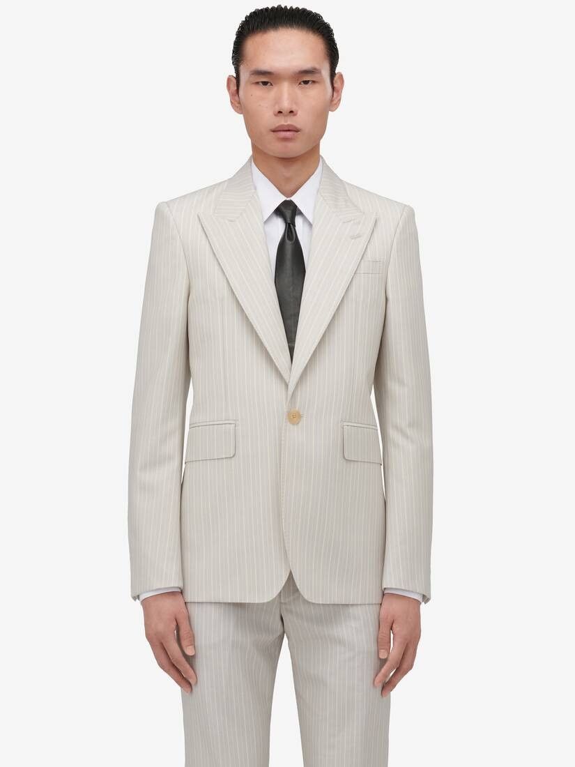 Alexander McQueen o1w1db10725 Neat Shoulder Single-Breasted Jacket in Ice Grey Size US L / EU 52-54 / 3 - 5 Thumbnail