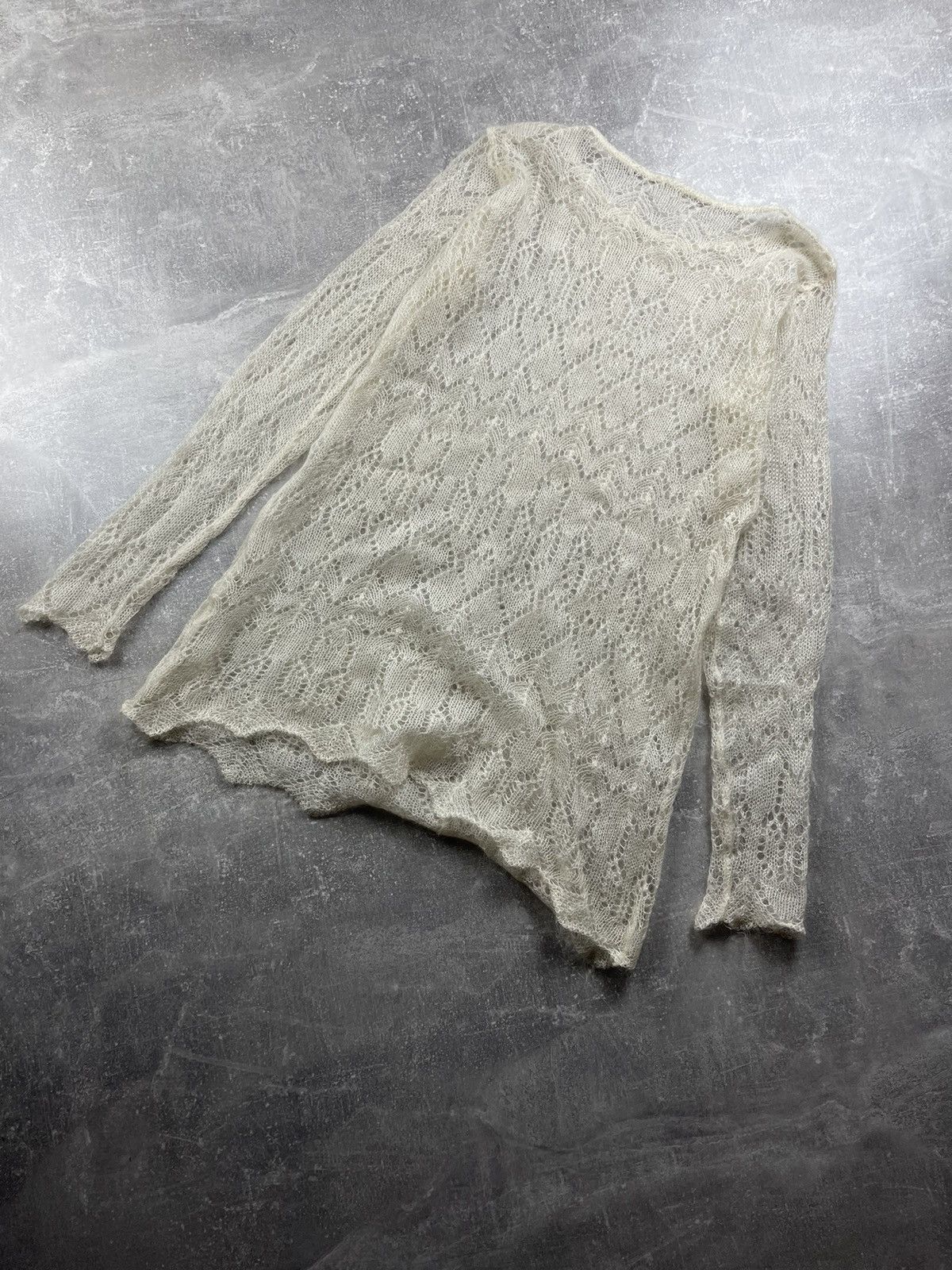 Vintage Vintage Sheer Lace Knit Sweater Cream Ivory Women’s Size M / US 6-8 / IT 42-44 - 7 Thumbnail