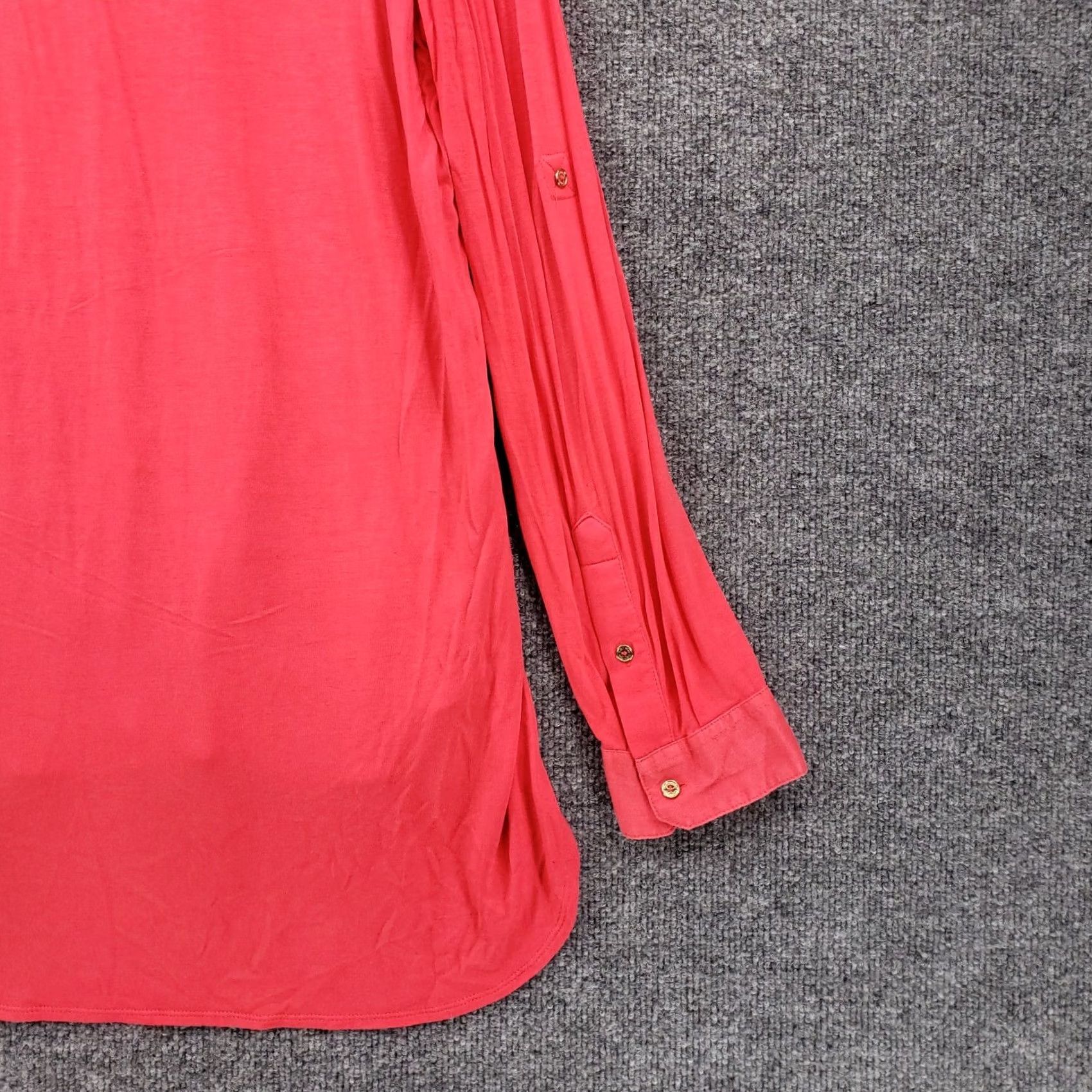 Calvin Klein Calvin Klein Shirt Womens 20 Plus Red Button-Up Tunic Long Sleeves Hi-Low Size 3XL / US 20-22 - 6 Thumbnail