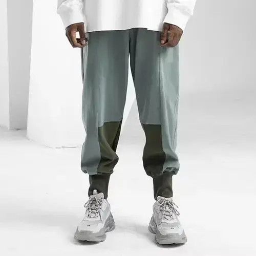 Japanese Brand 20AW Indigo Union Japan Grey Green Patchwork City Joggers Size US 33 - 1 Thumbnail