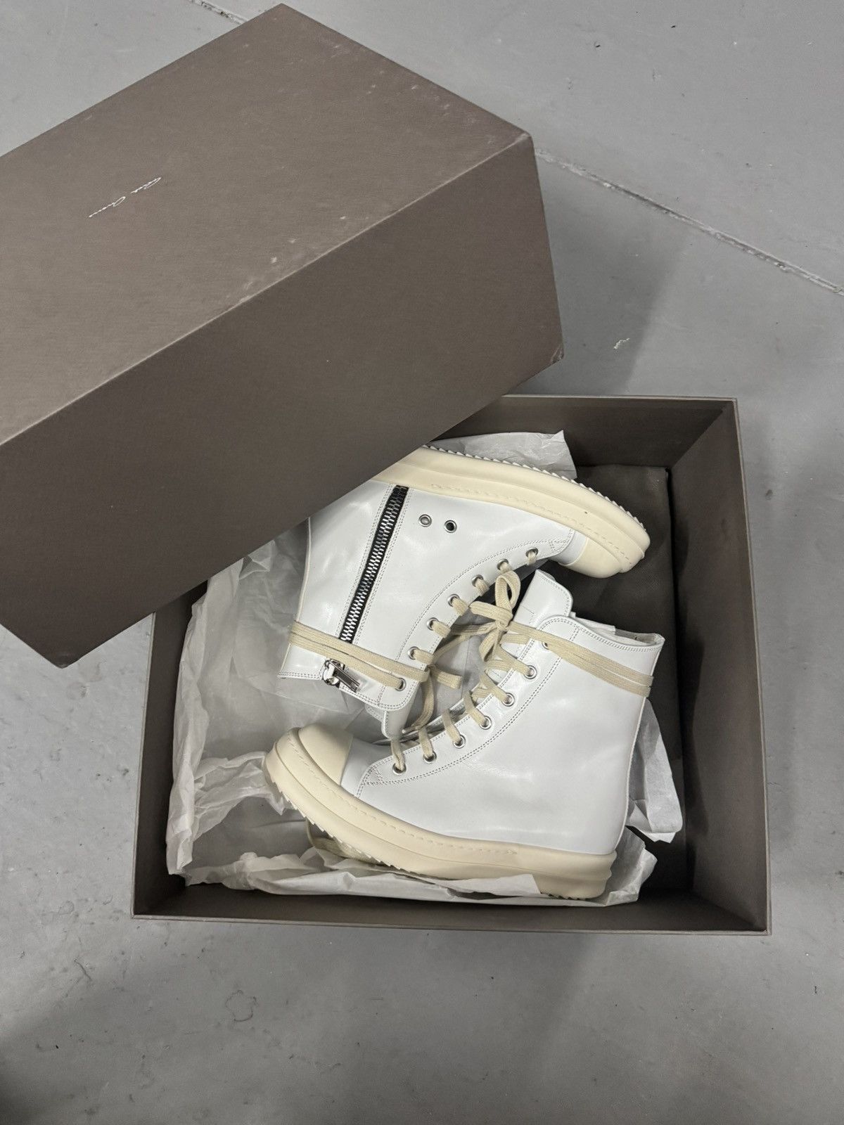 Rick Owens Rick Owens Hollywood Scarpe In Pelle Sneaker High Size US 7 / IT 37 - 4 Thumbnail