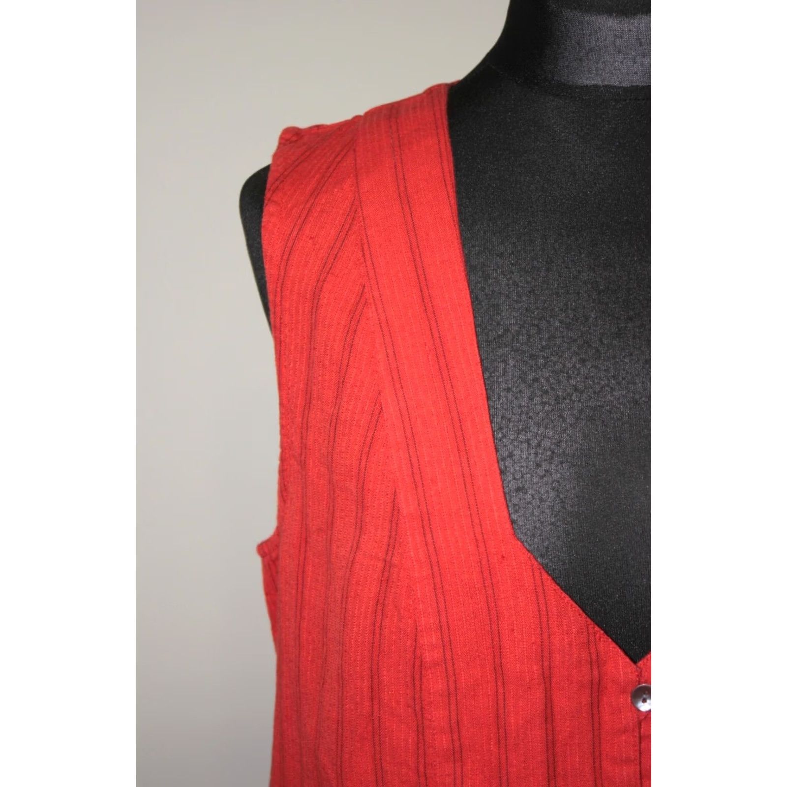 Vintage Gudrun Sjoden Vest Tunic Womens M Red Sleeveless Size M / US 6-8 / IT 42-44 - 4 Thumbnail