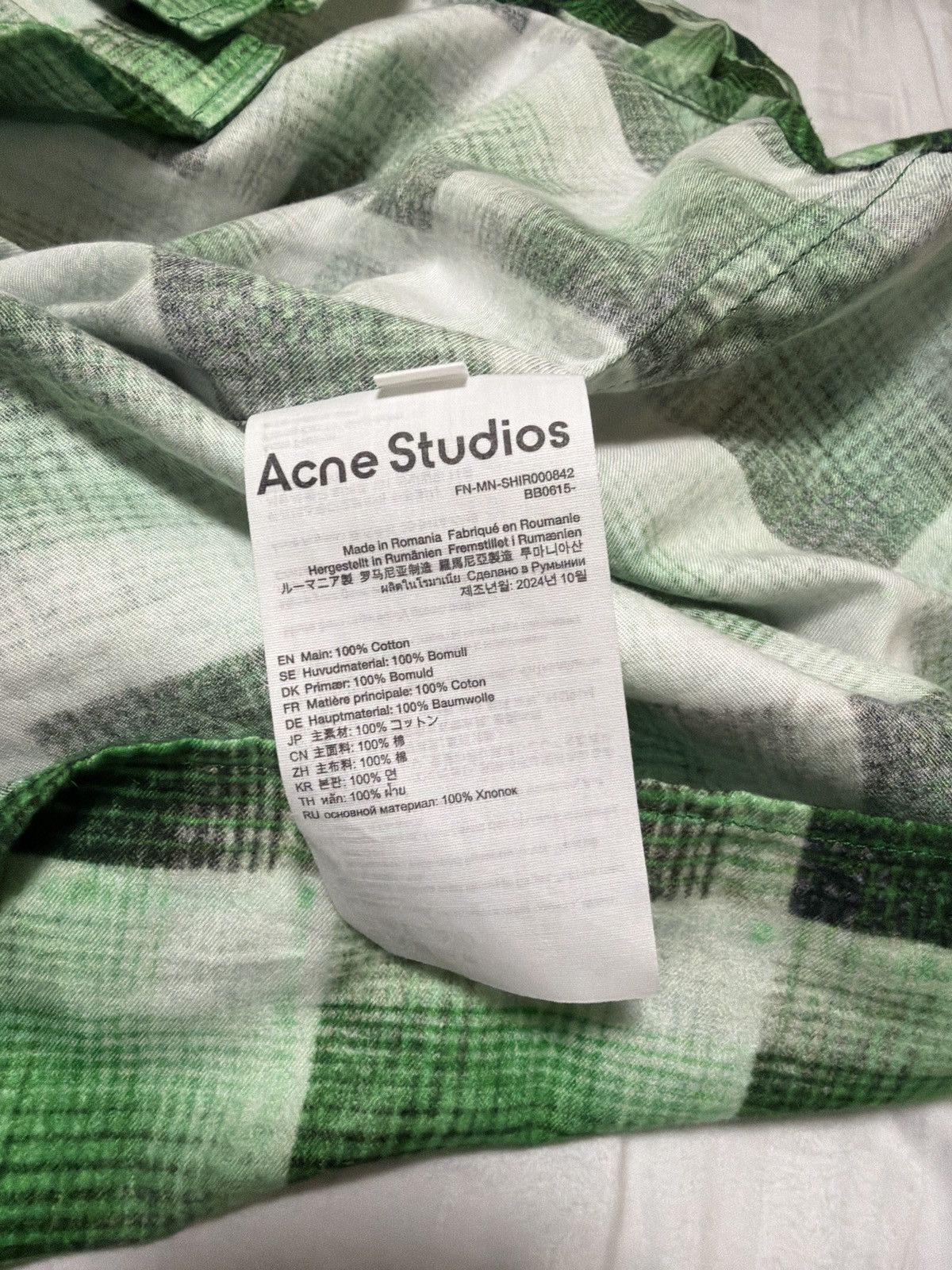 Acne Studios Acne studios green and black flannel button down shirt Size US M / EU 48-50 / 2 - 5 Thumbnail