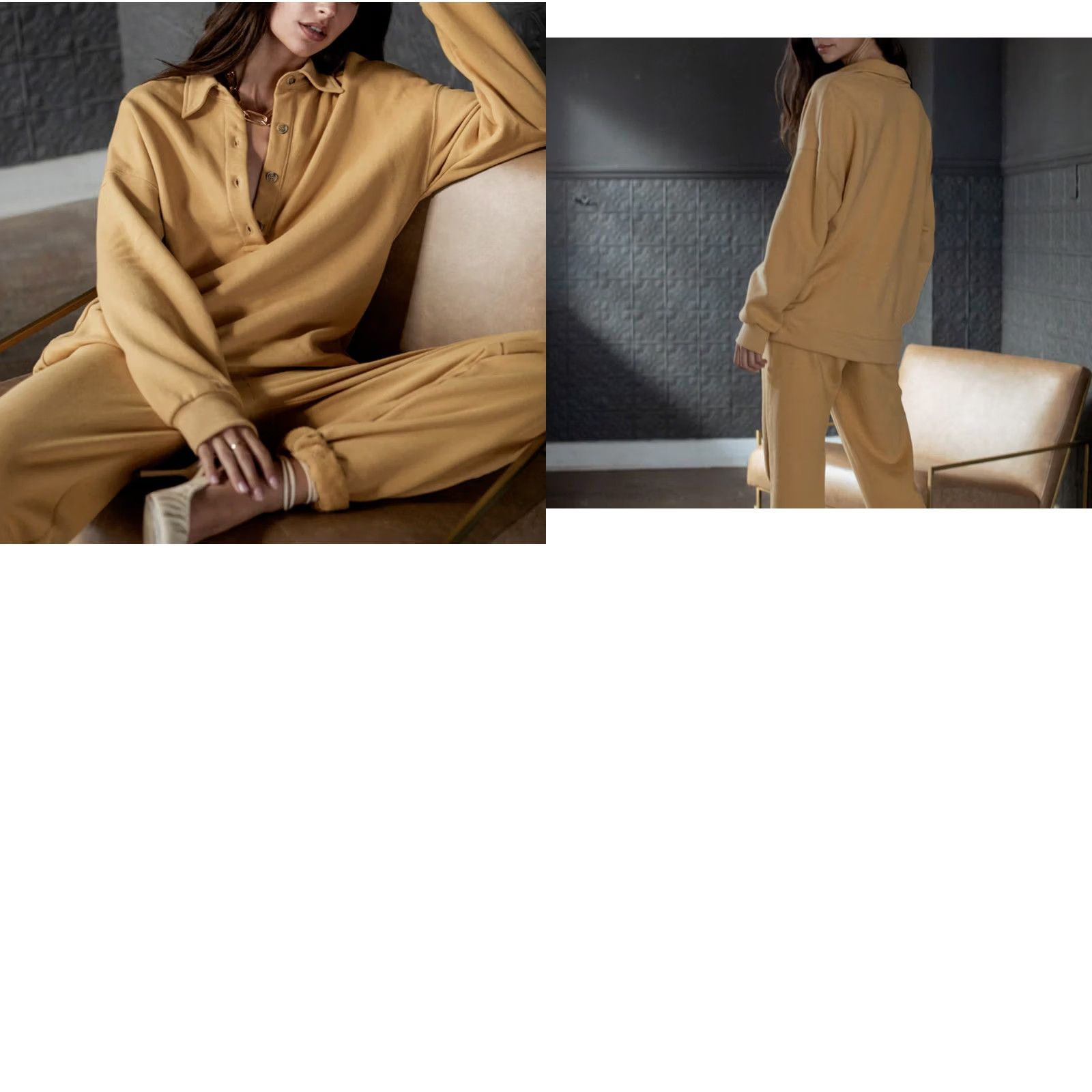 Velvet Velvet by Graham & Spencer Womens Sweatshirt Gold Large Denny Henley Sweater Top Size L / US 10 / IT 46 - 8 Thumbnail