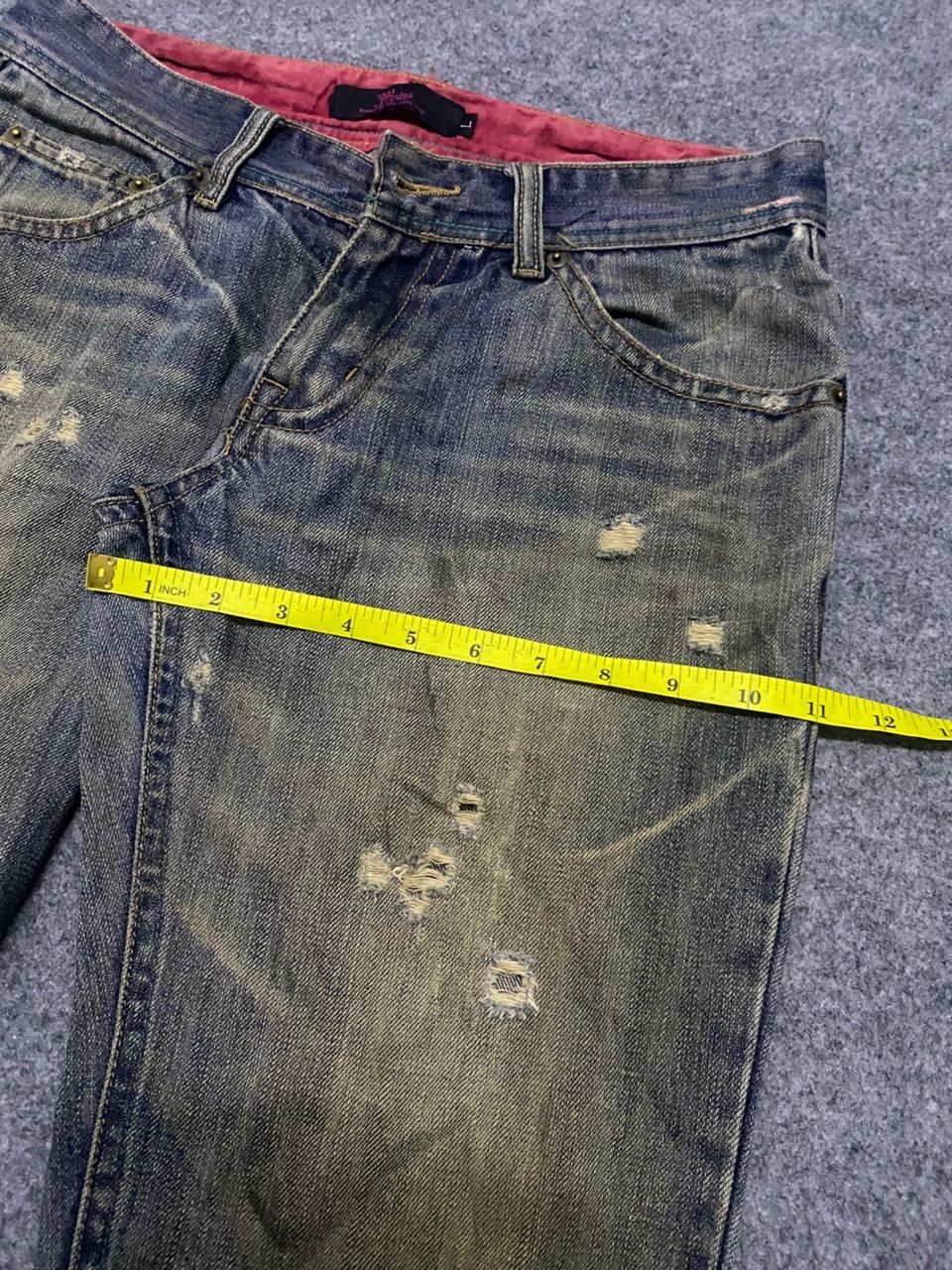 If Six Was Nine 💥Best Offer💥Vintage Midas Punk Distressed Denim Size 31" - 5 Thumbnail